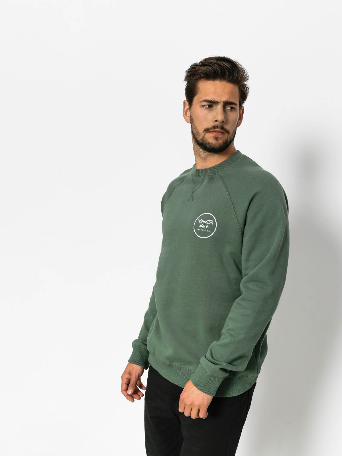 Brixton Sweatshirt Wheeler III Eu Crew (washed chive)