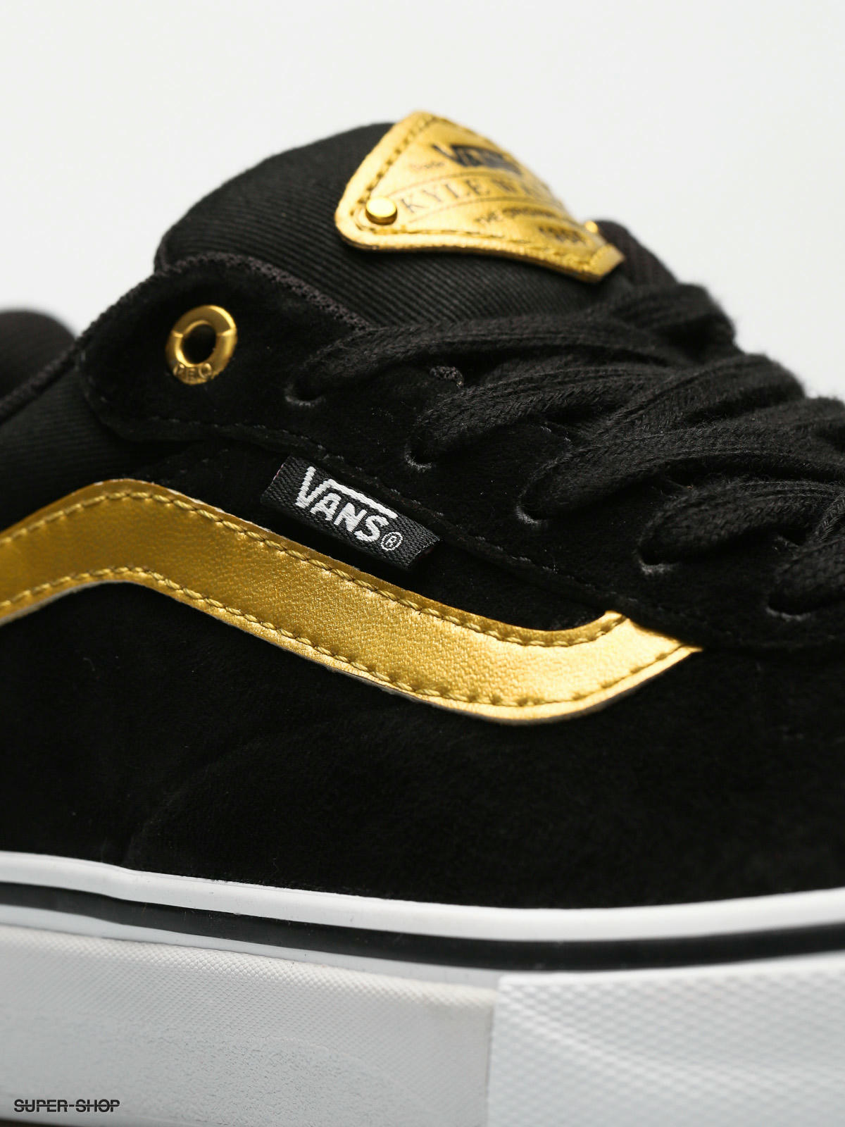 vans kyle walker pro black & metallic gold skate shoes