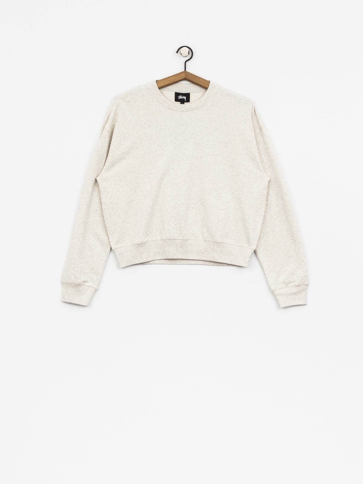 Stussy Sweatshirt Ezra Cropped Baggy Wmn (white heather)