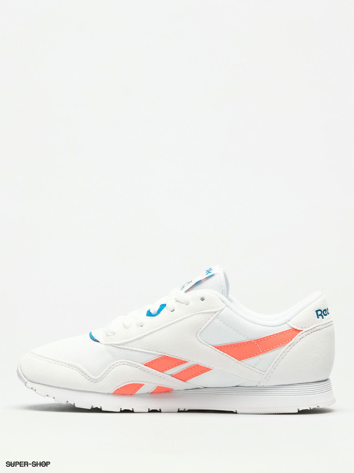 Reebok white and pink cheap classics nylon m txt trainers