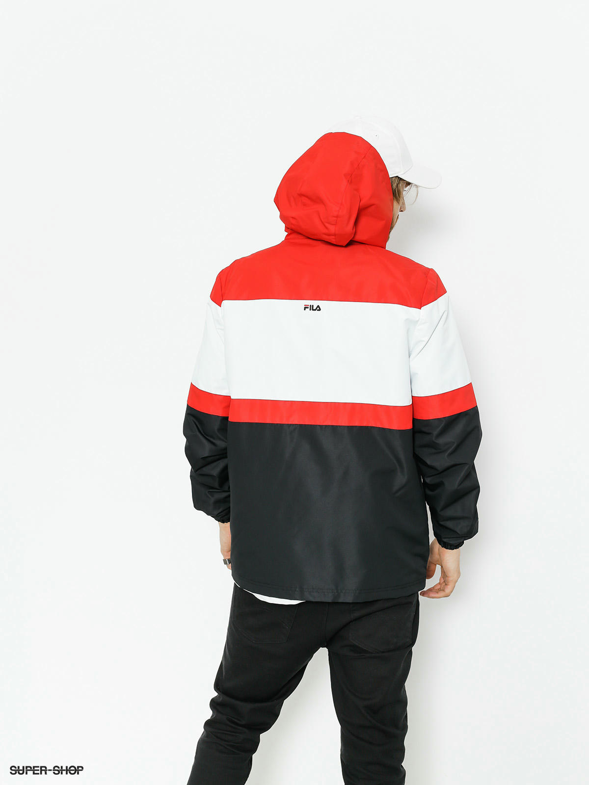 black and red fila jacket