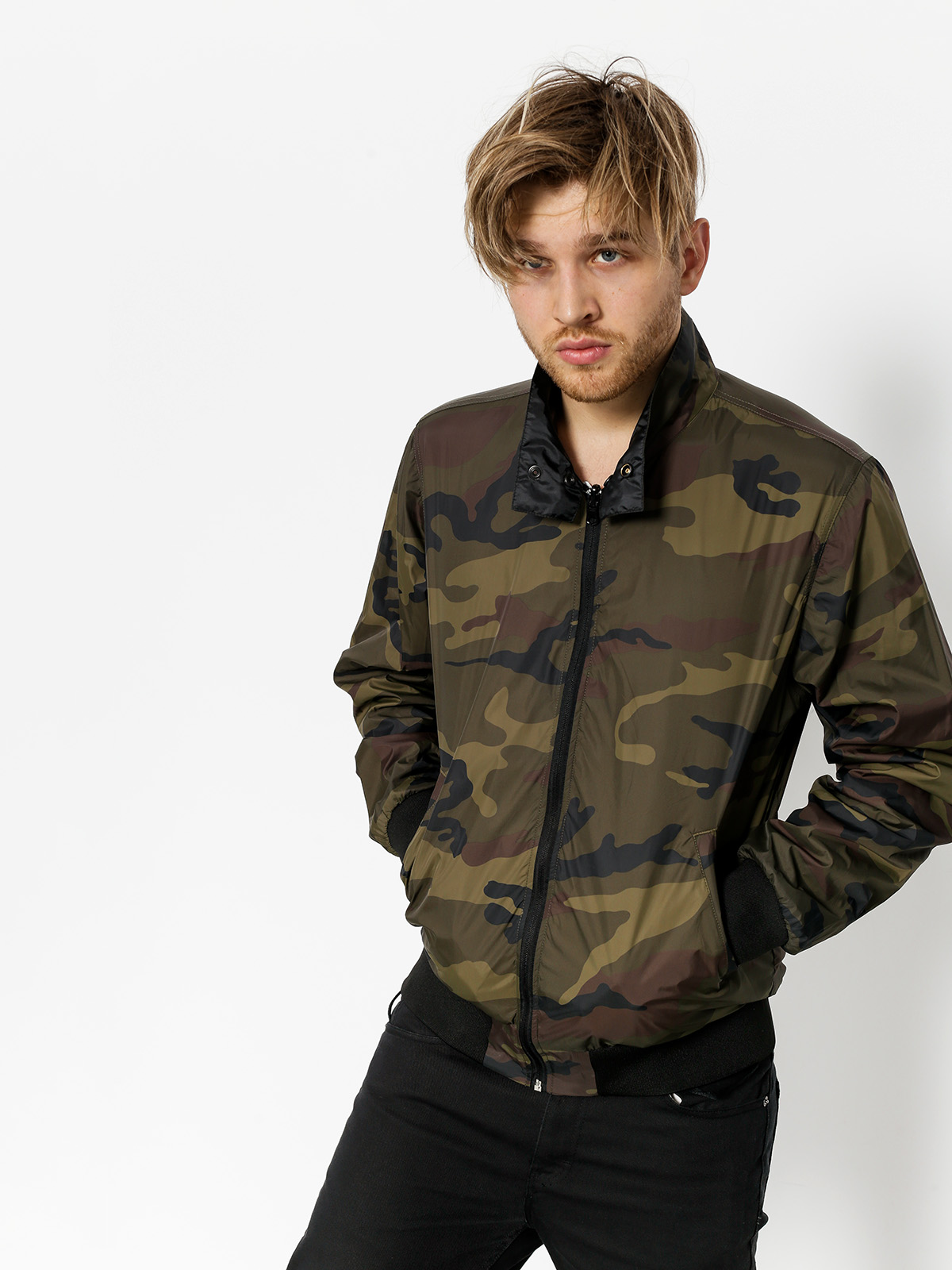 coach camo bomber jacket