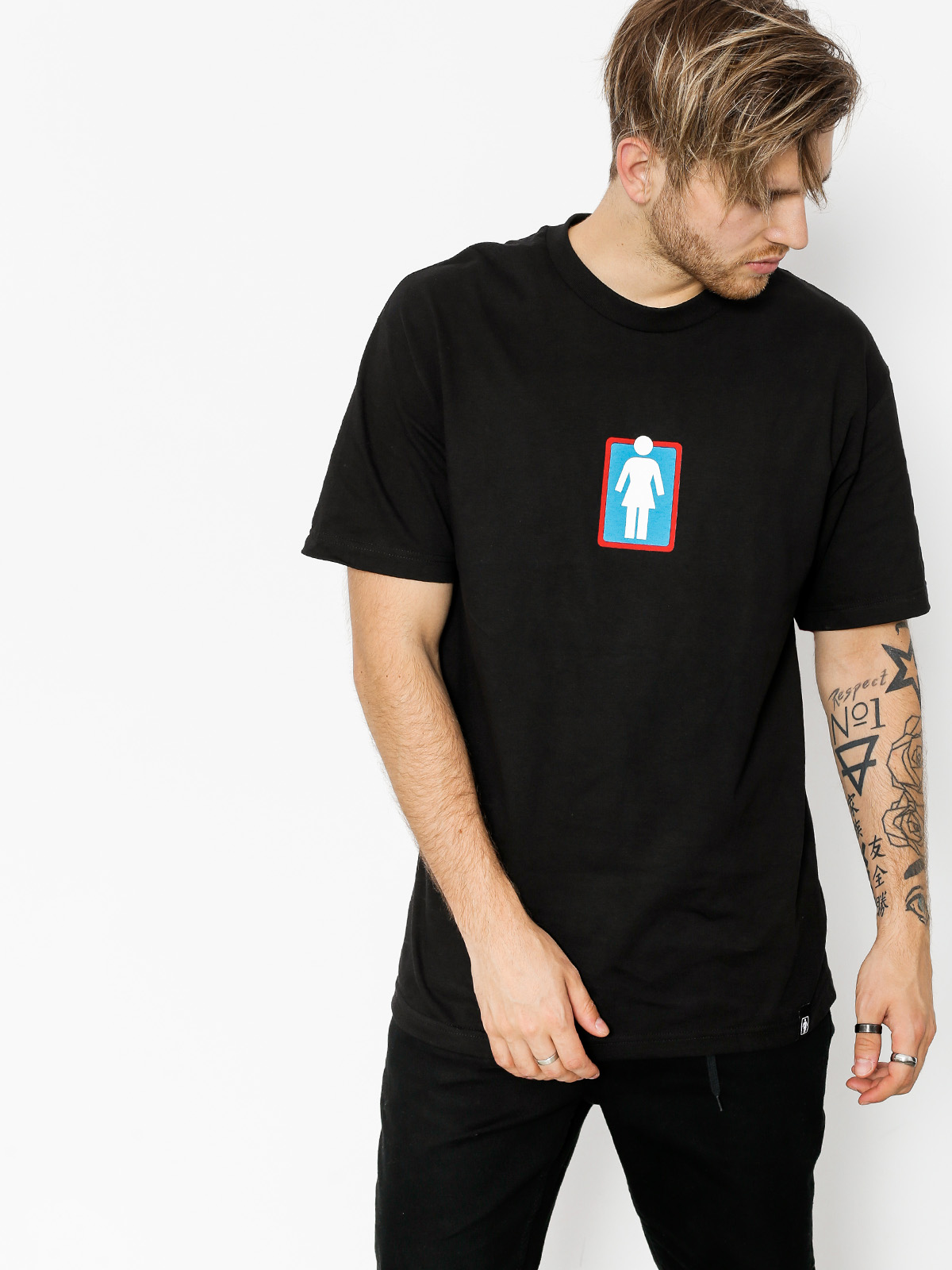 Girl Skateboard T-shirt Unboxed Standard (black)