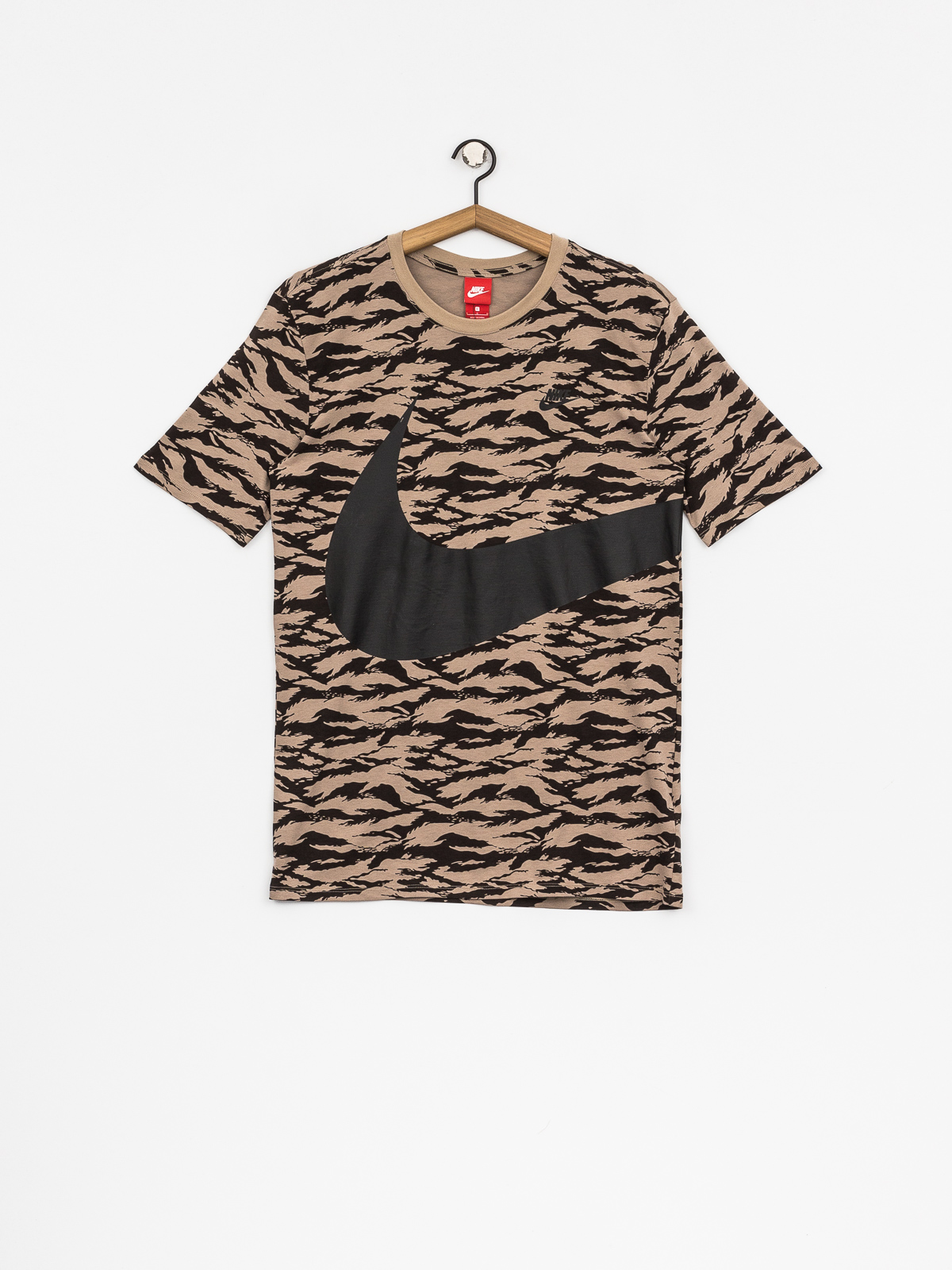 Nike Aop Vw Swoosh Ss Tee T-shirt multicolor (khaki/black/black)