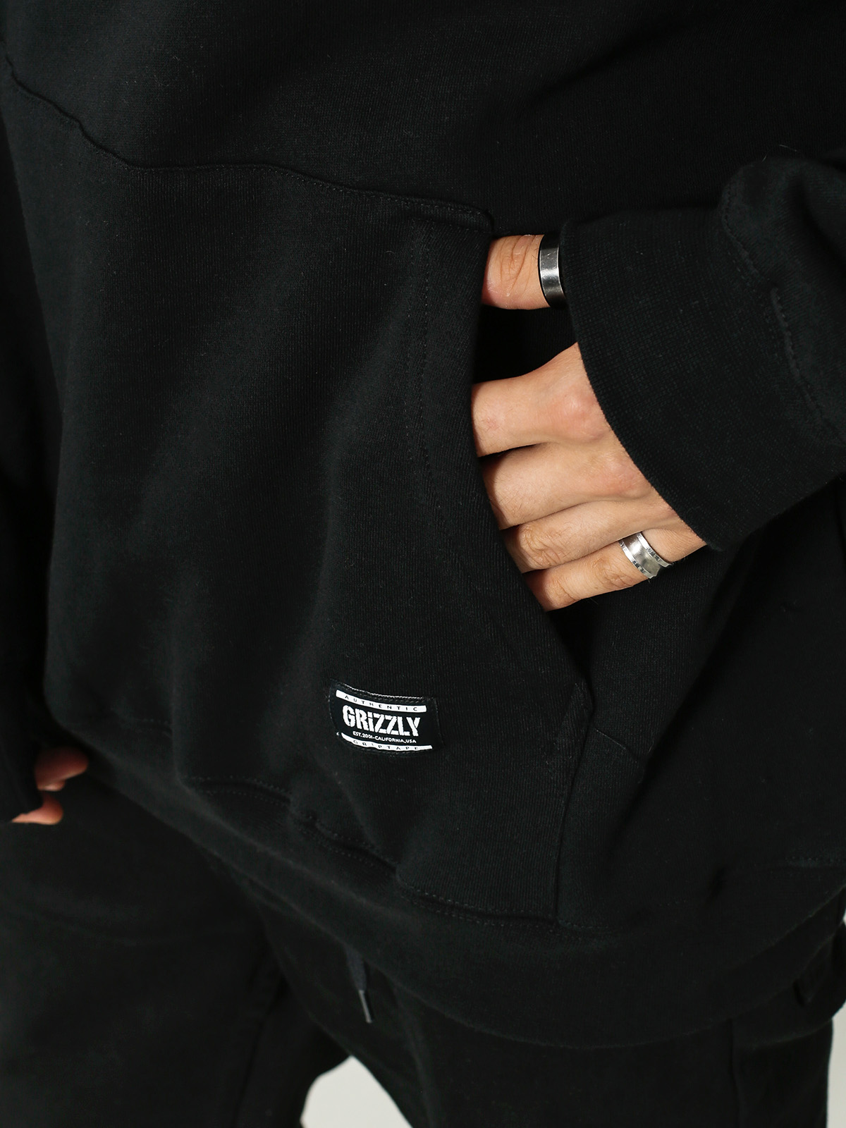 Grizzly Griptape Hoodie Og Bear Embroidered HD (black/white)
