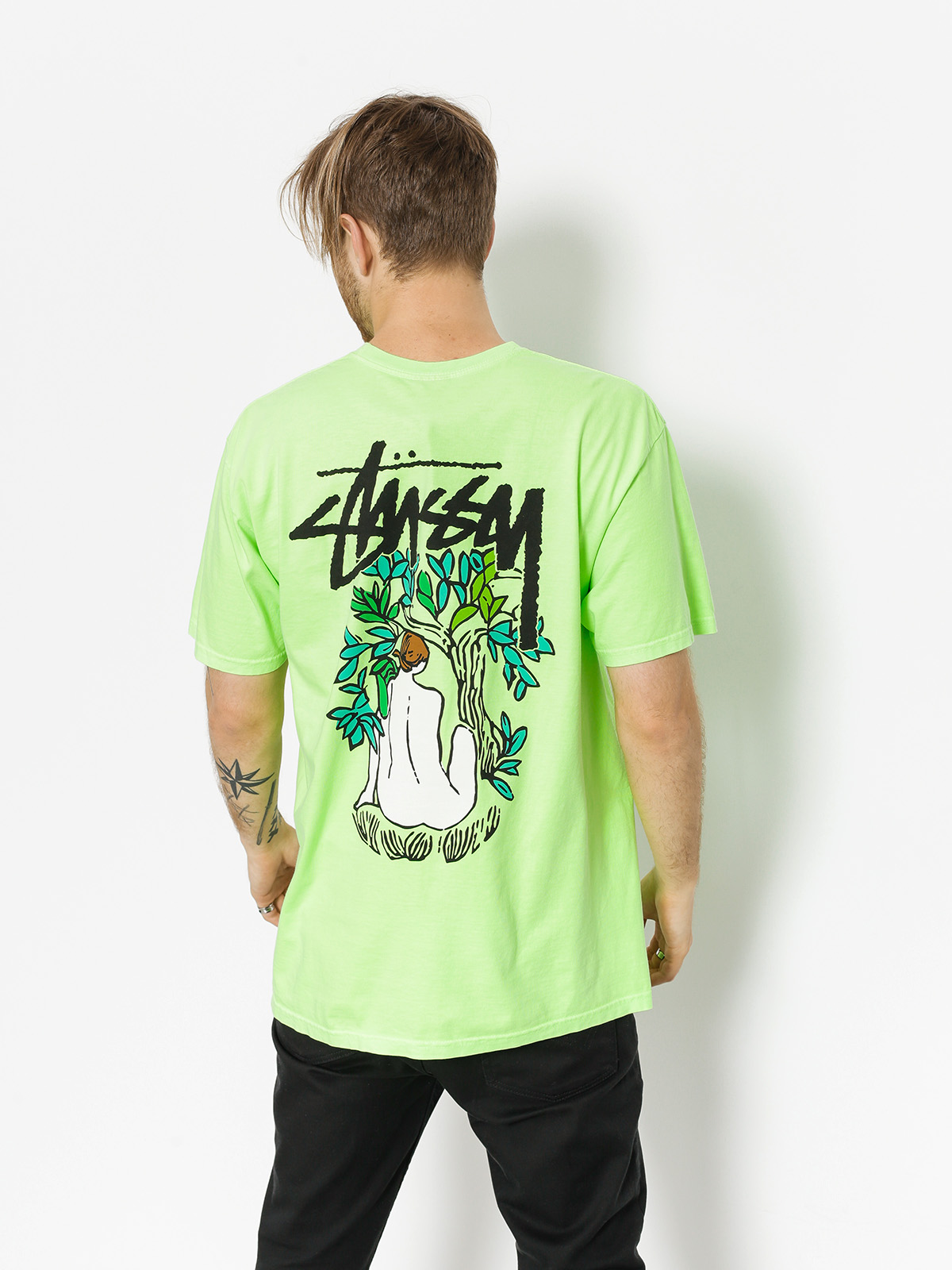 Stussy T-shirt Forces Of Nature Pig Dyed (green)