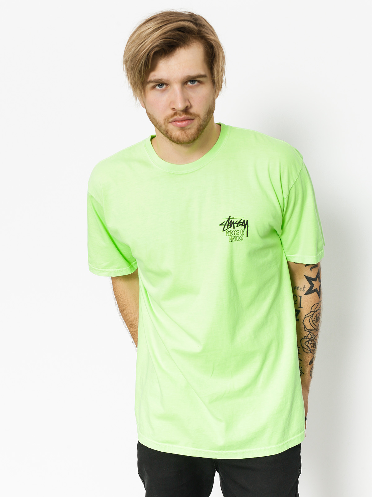 Stussy T-shirt Forces Of Nature Pig Dyed (green)