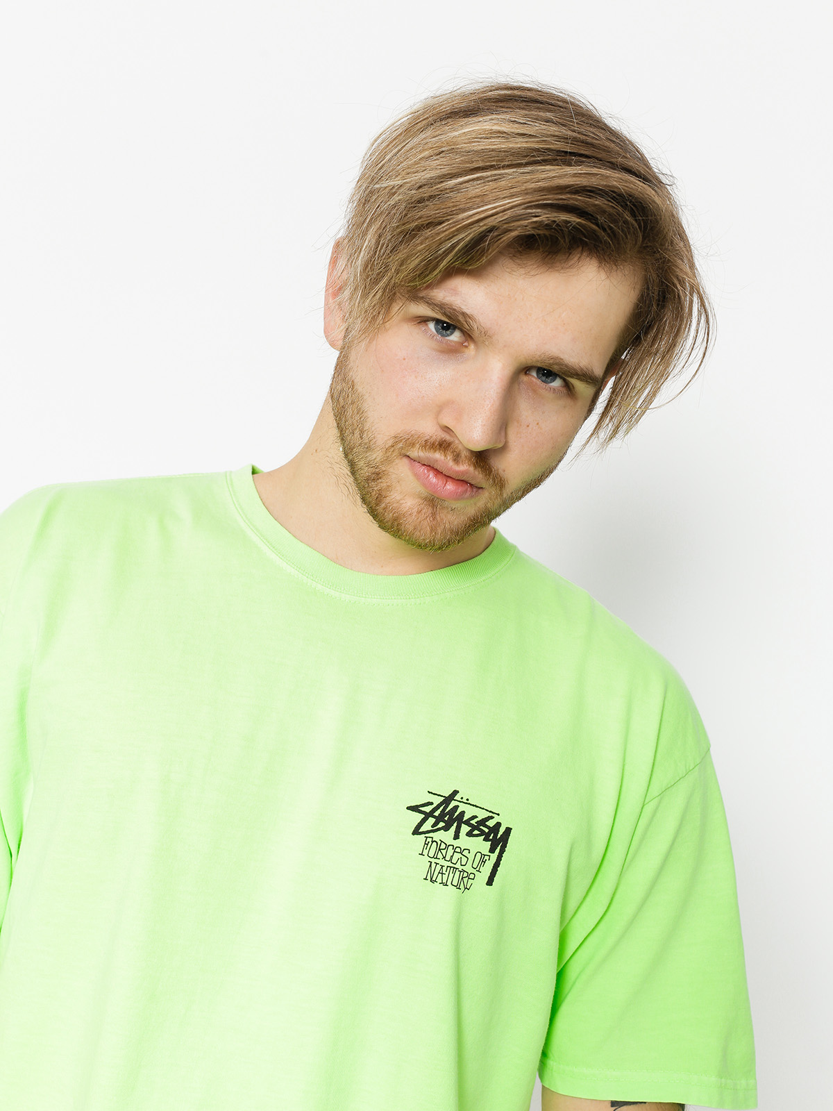 Stussy T-shirt Forces Of Nature Pig Dyed (green)