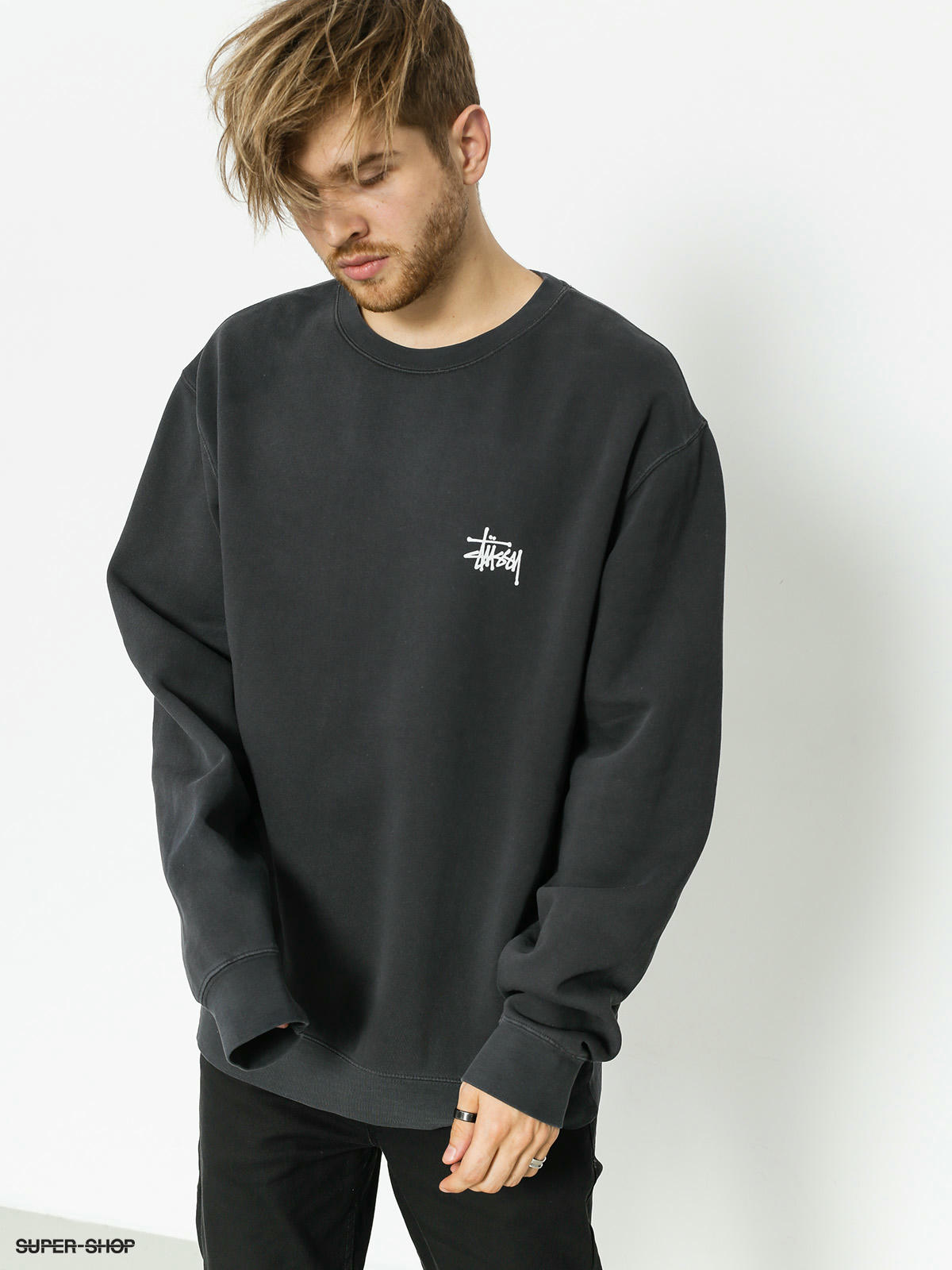 Stussy black clearance sweater