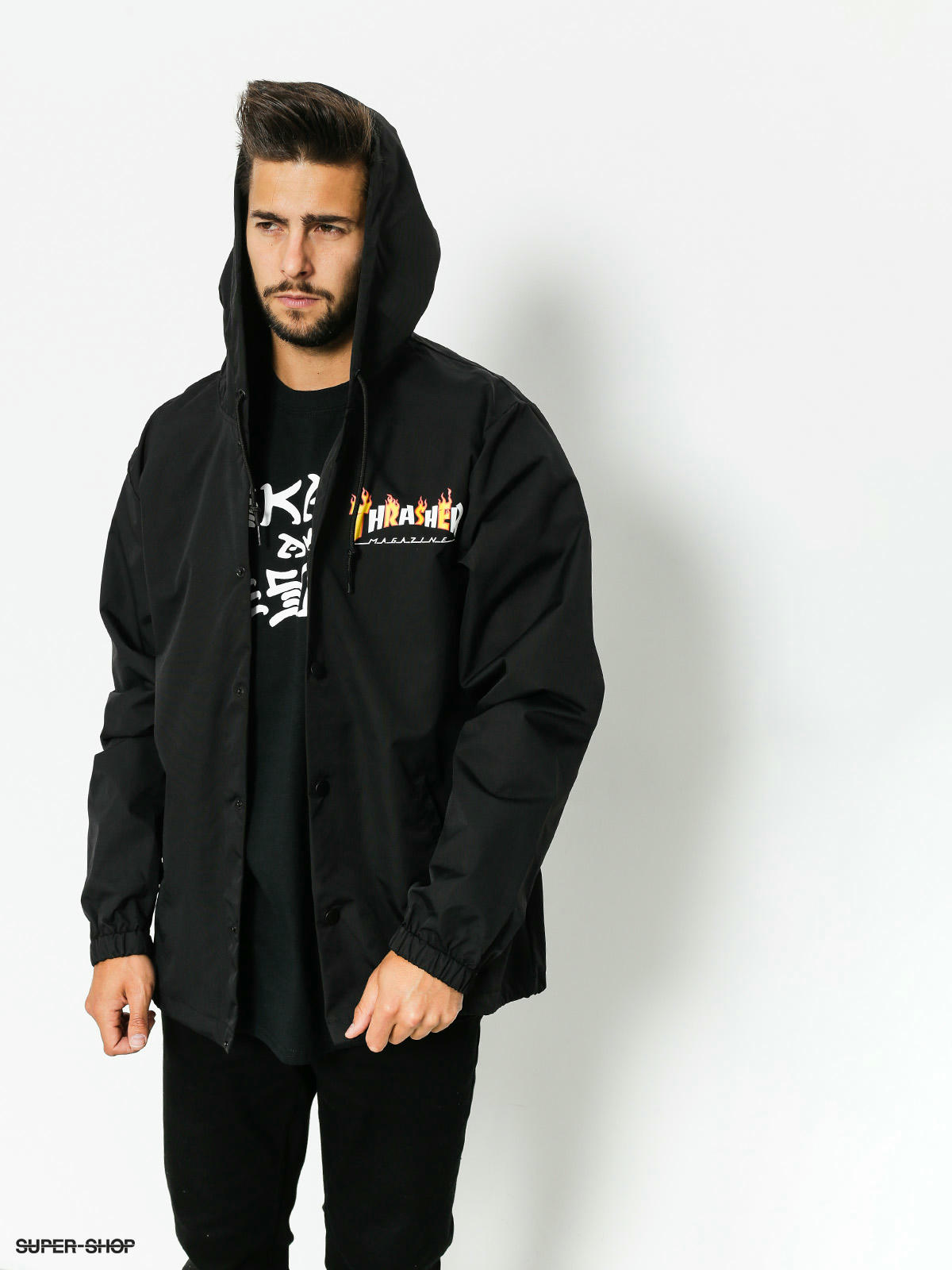 thrasher flame coach jacket