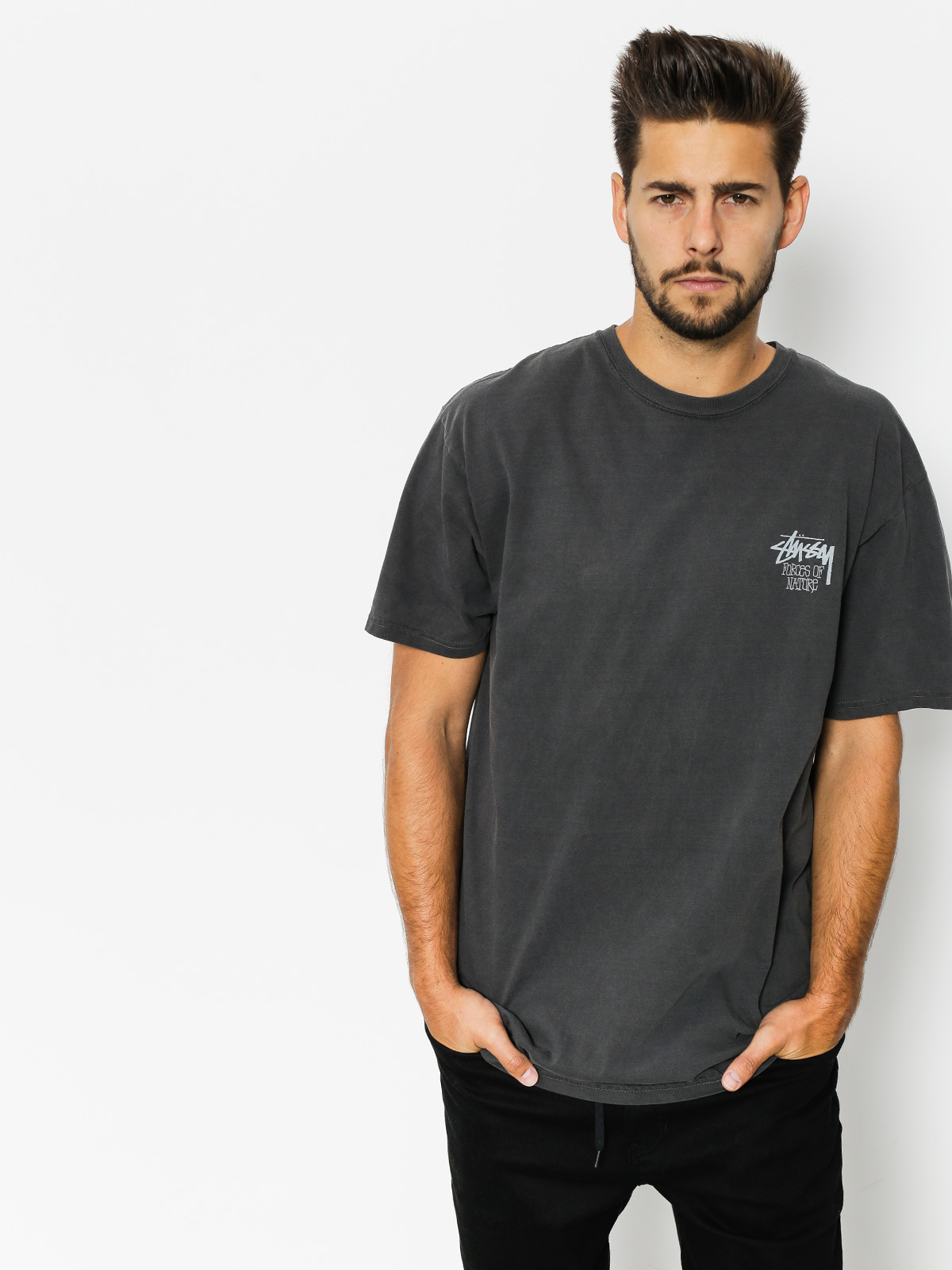 Stussy T-shirt Forces Of Nature Pig Dyed - black (black)