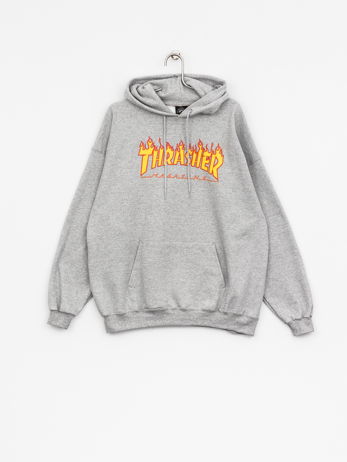 Flame Gray Thrasher Sweatshirt Thrasher Magazine Gray Hoodie With