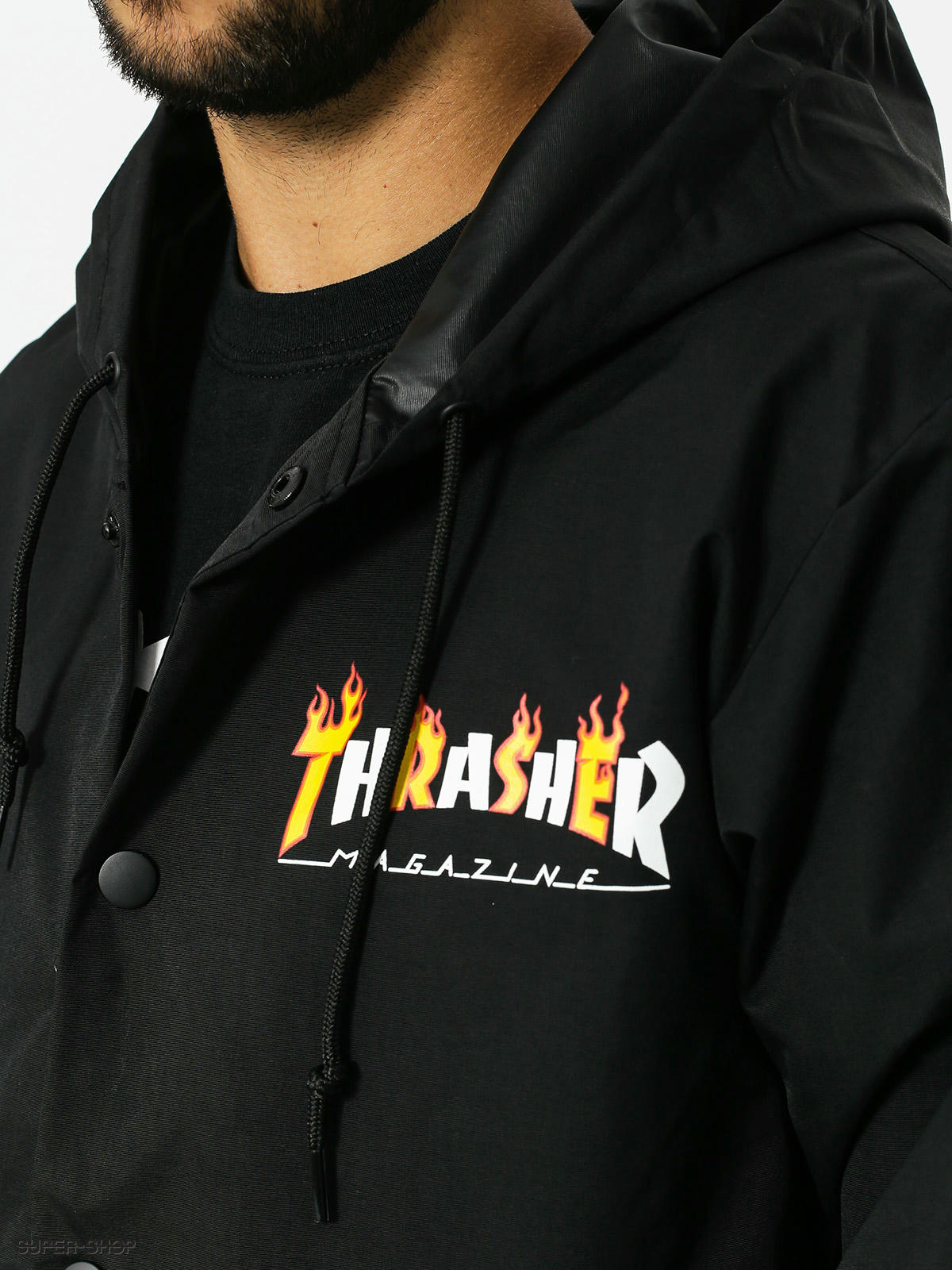 Thrasher Jacket Flame Mag Coach (black)