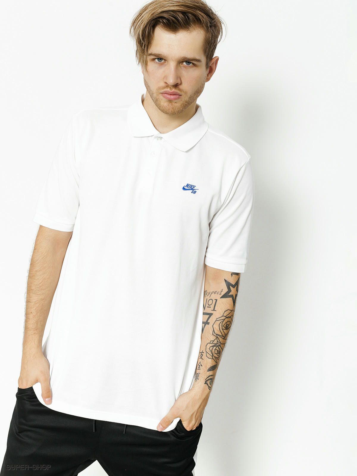 society Confession Cosmic Nike SB Polo t-shirt Sb Dri Fit Pique (white/hyper royal)