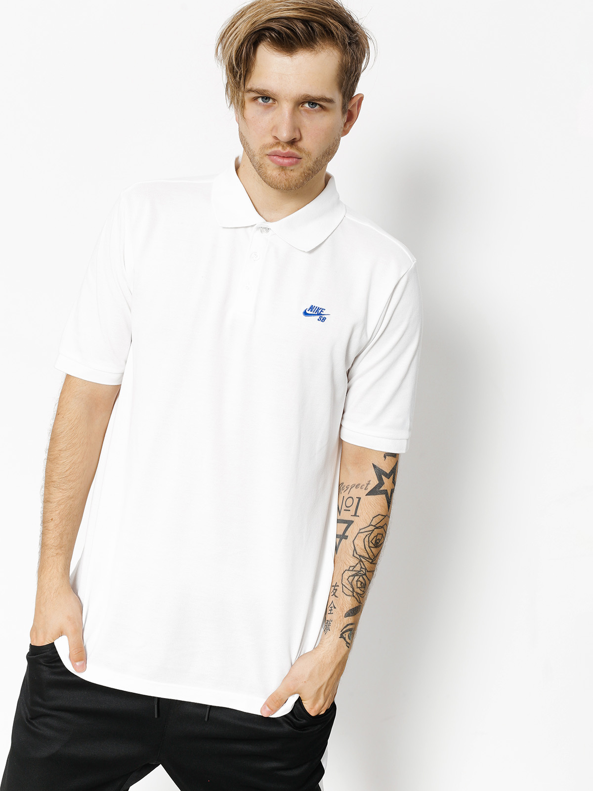 Nike SB Polo t-shirt Sb Dri Fit Pique (white/hyper royal)