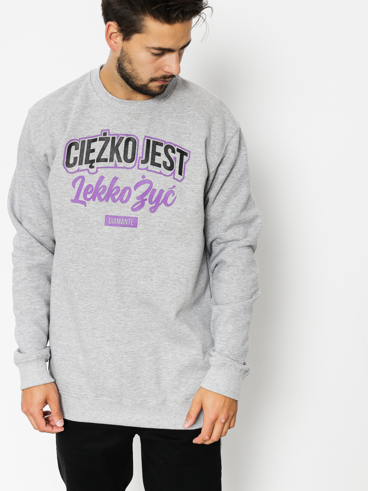 Diamante Wear Sweatshirt Cieżko Jest Lekko Żyć (grey)