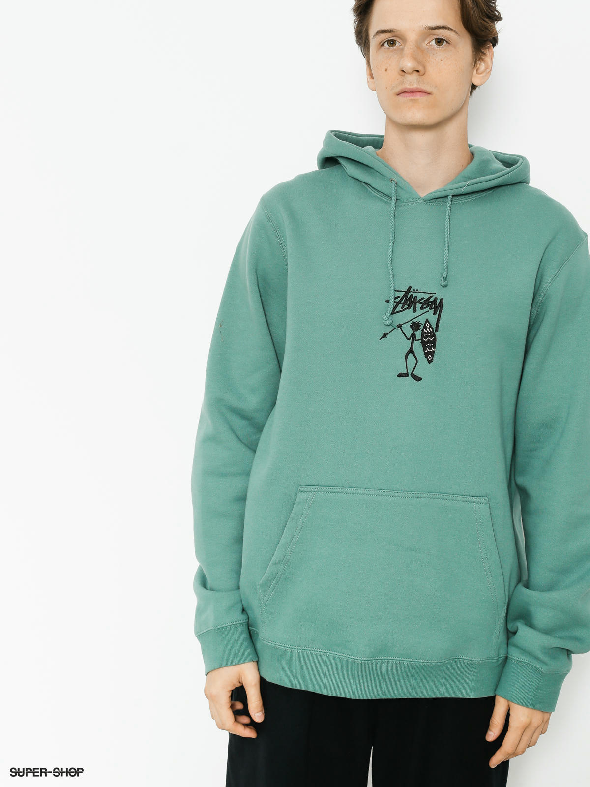 Stussy tribe man store applique hoodie