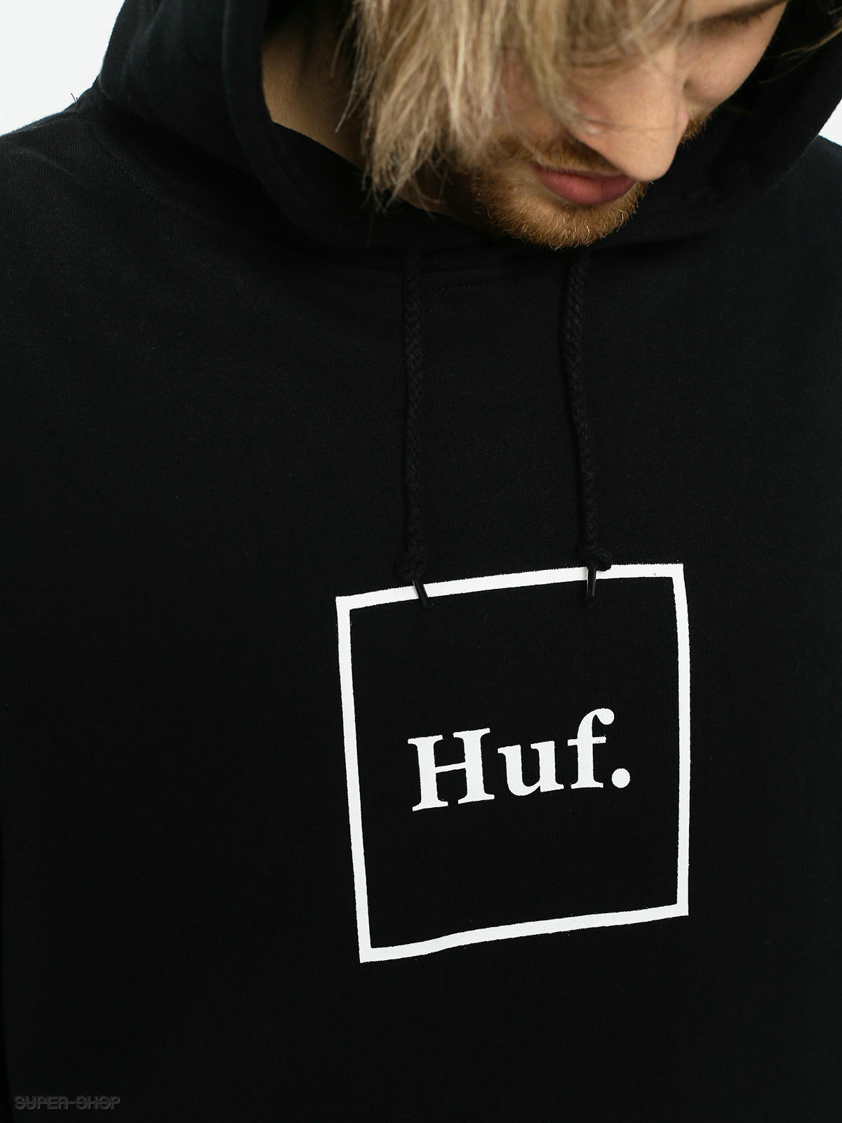 HUF - Ess. Box Logo Pullover Hoodie - Black – Headliners