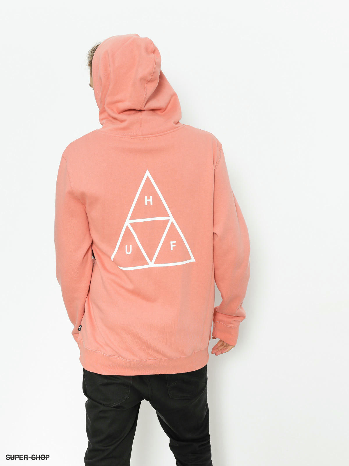 coral color hoodie