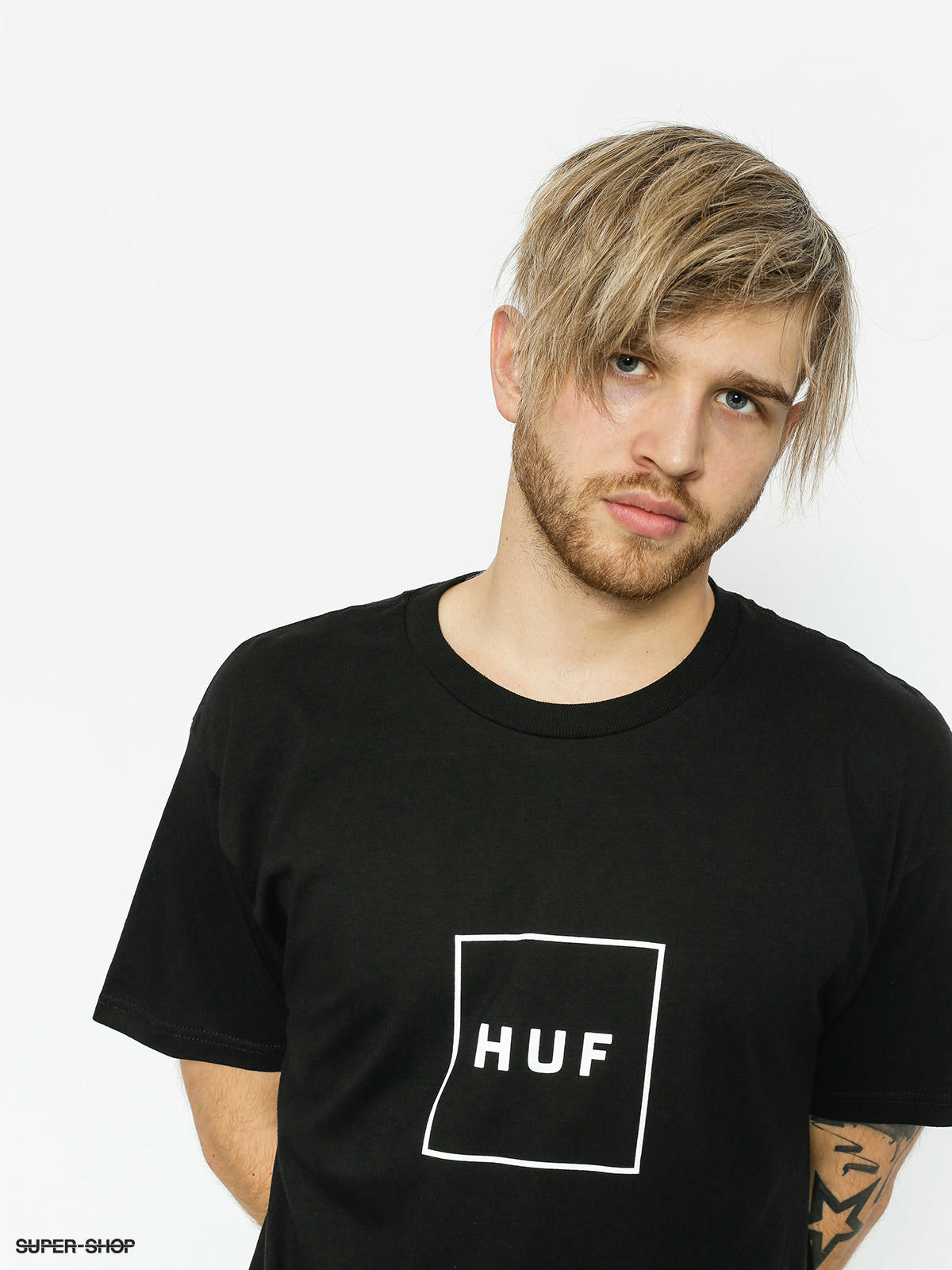 Huf Essentials Box Logo T Shirt Black 