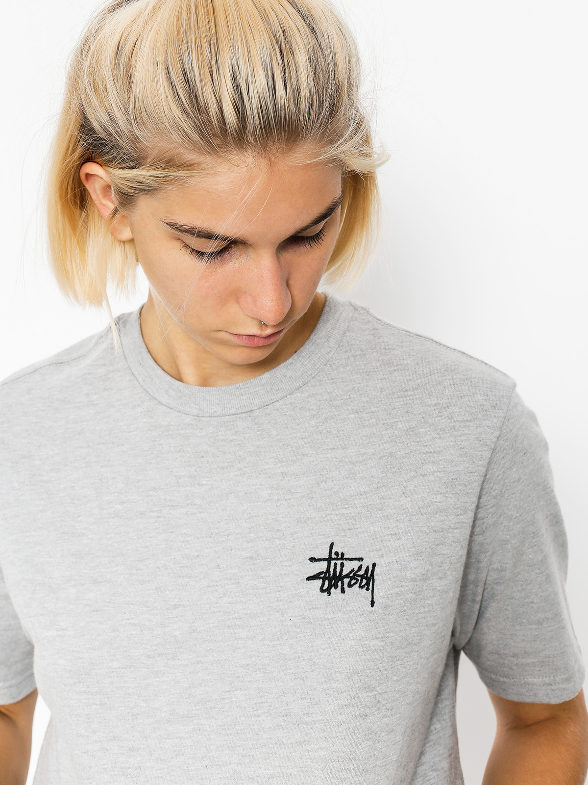 Stussy T-shirt Basic Wmn (grey heather)