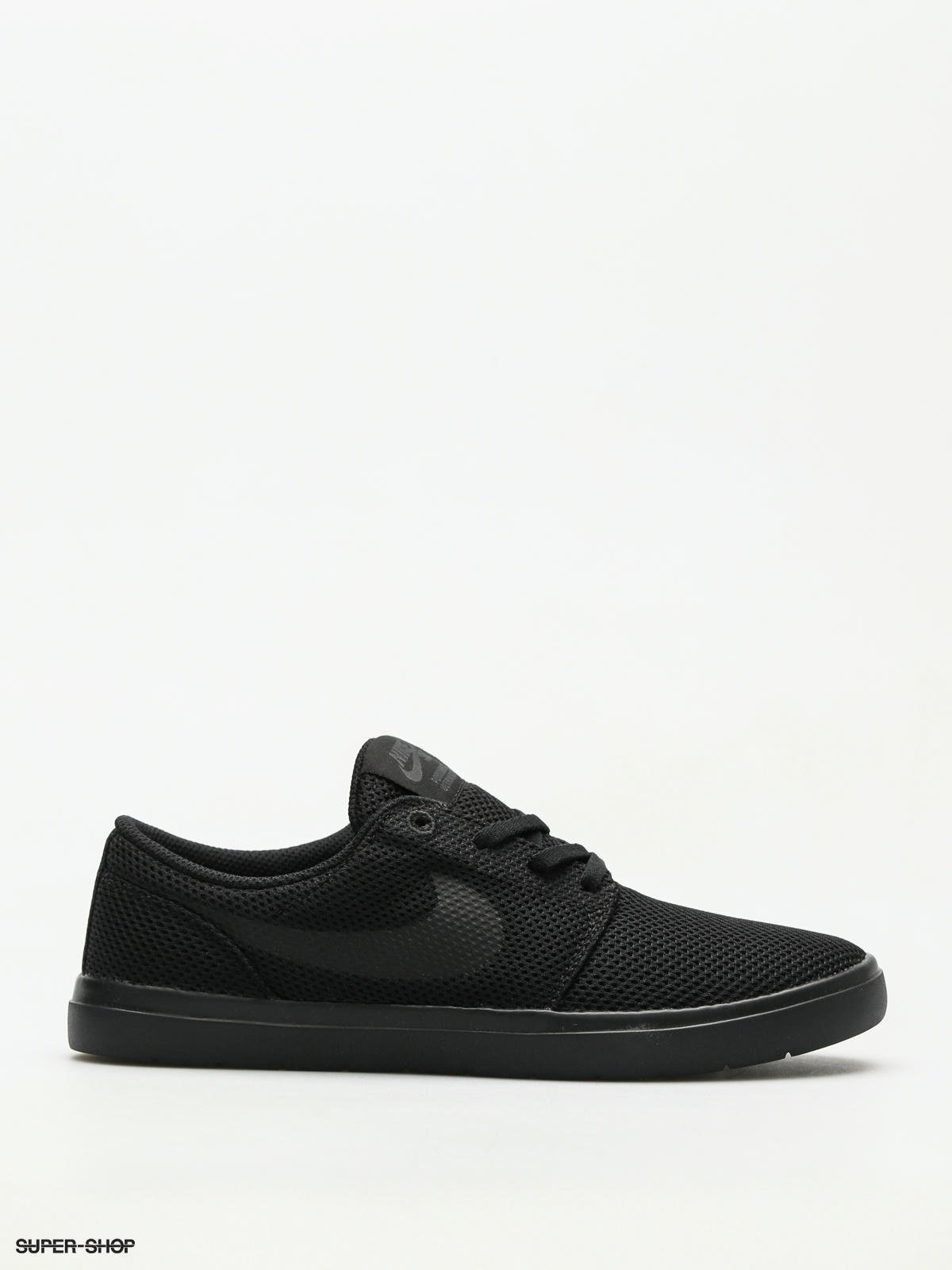 Nike sb portmore ii black cheap & white canvas skate shoes