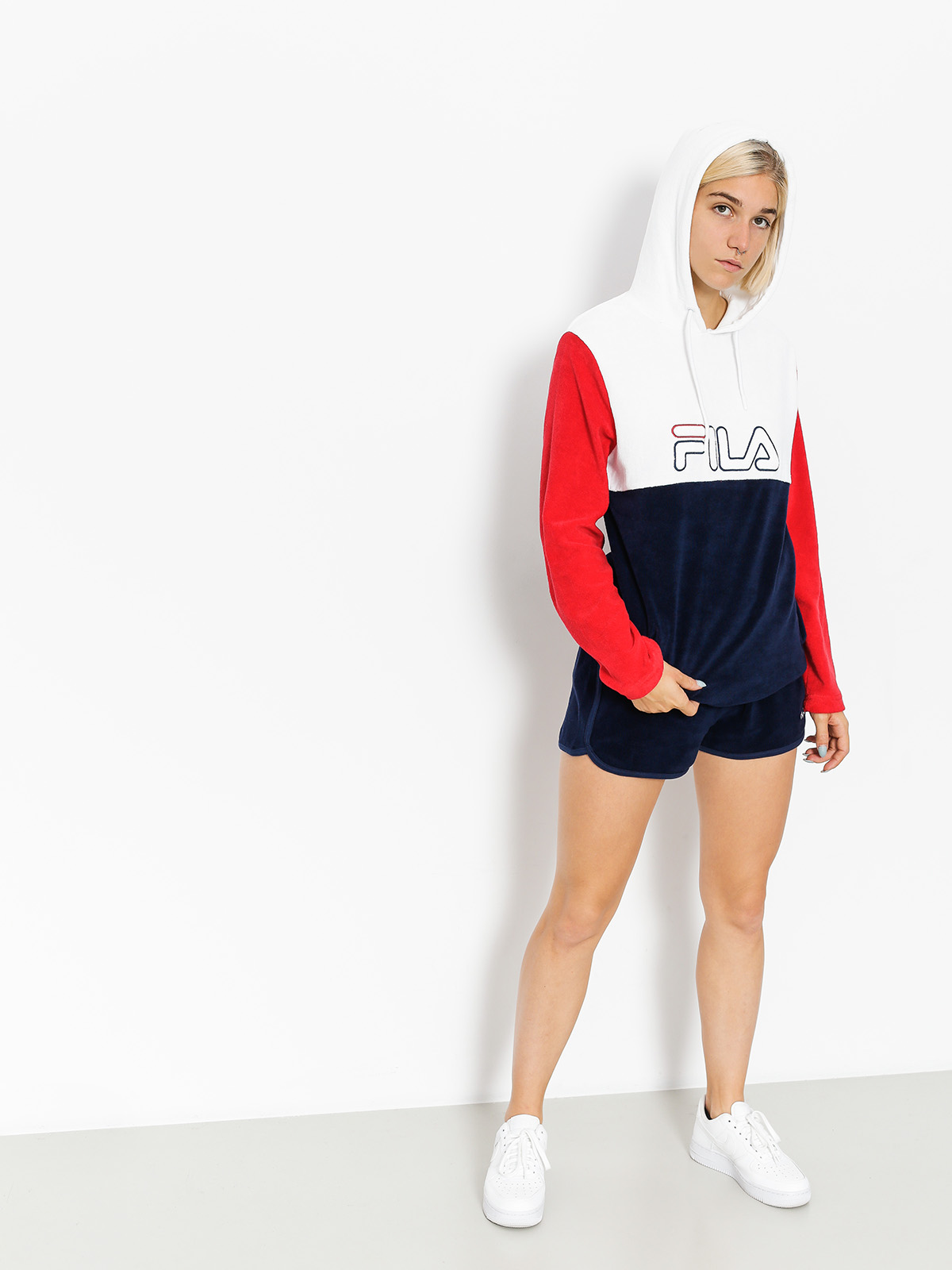 Fila Hoodie Lux Colour Block Terry HD Wmn multicolor (peacoat