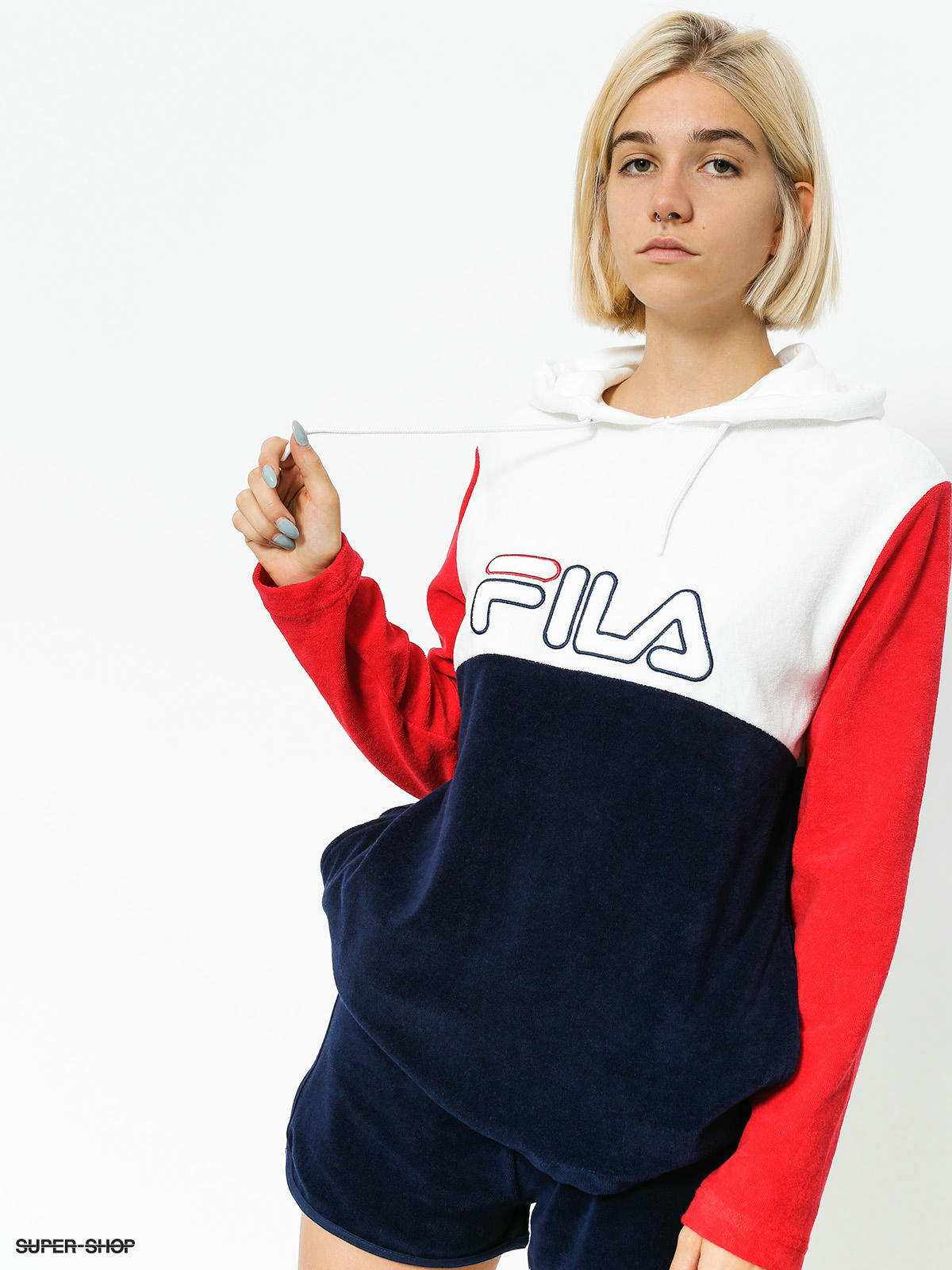 Fila colour clearance block hoodie