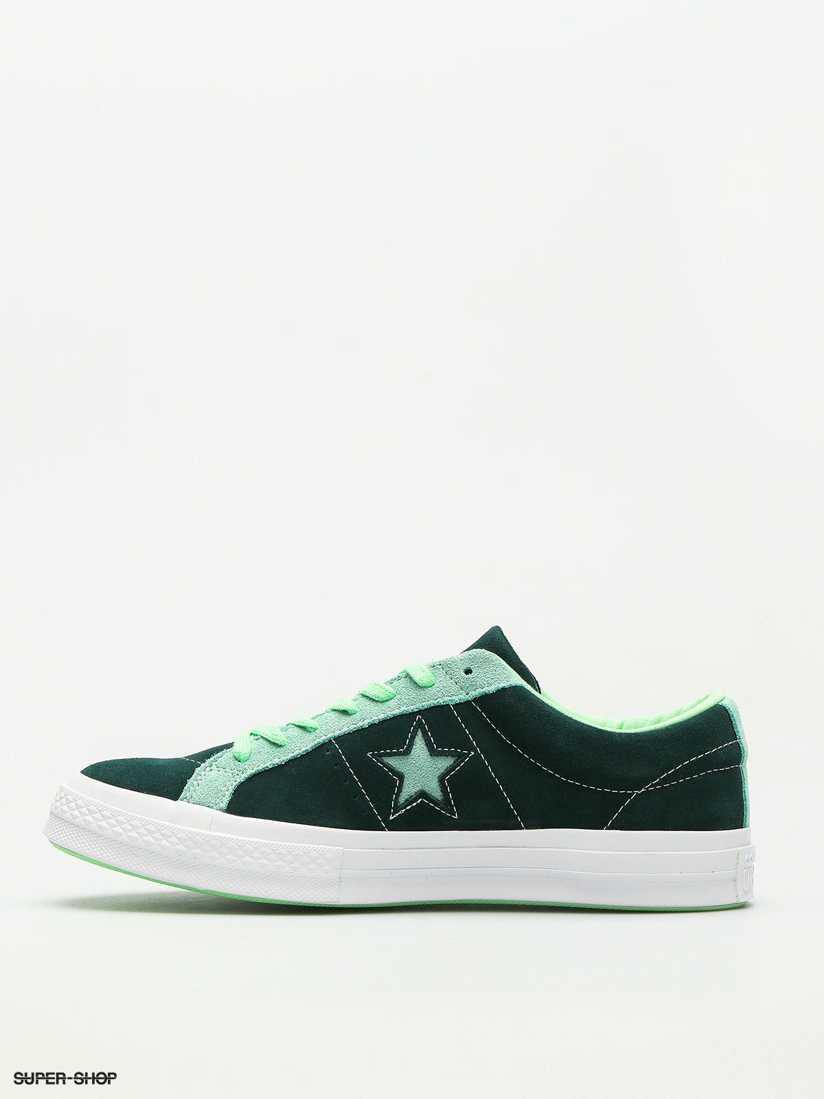 dark green one star converse