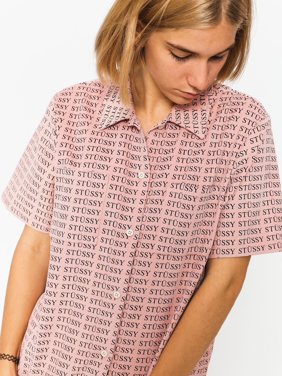 Stussy Shirt Eva Printed Corduroy Wmn (pink)