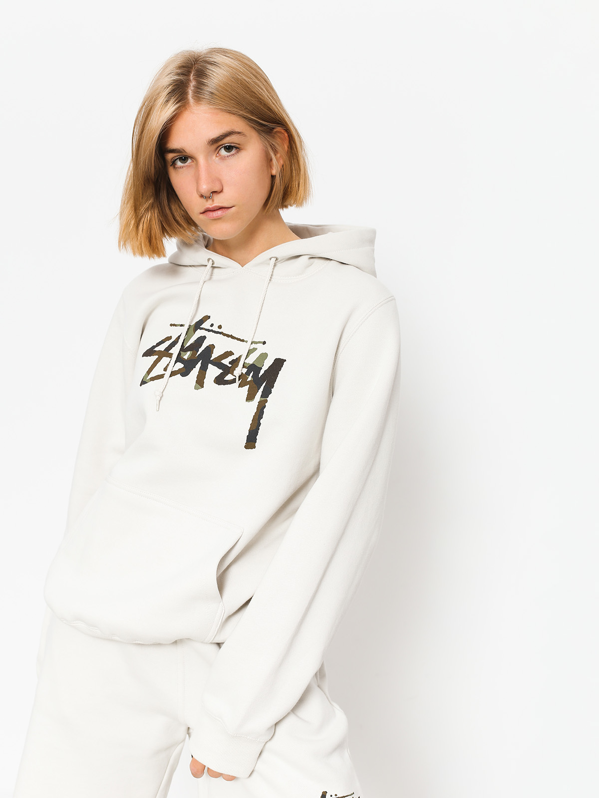 Stussy Hoodie Camo Stock HD Wmn (stone)