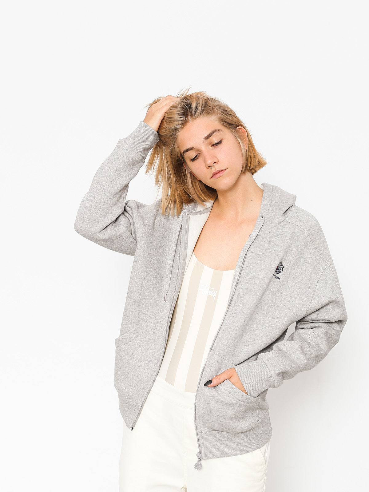 Reebok Hoodie F Fleece F ZHD Wmn (medium grey heather/medium grey heather)