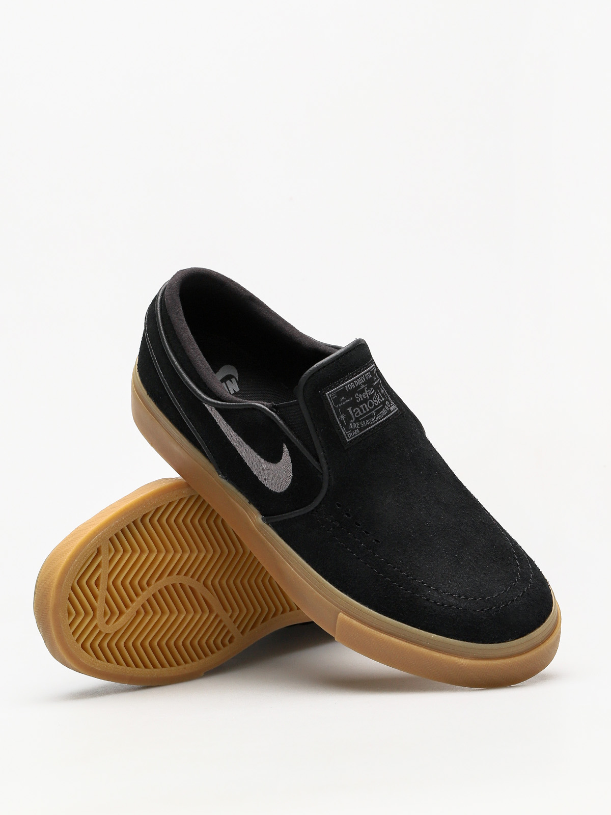 Nike SB Shoes Air Zoom Stefan Janoski Slip (black/gunsmoke gum light brown)