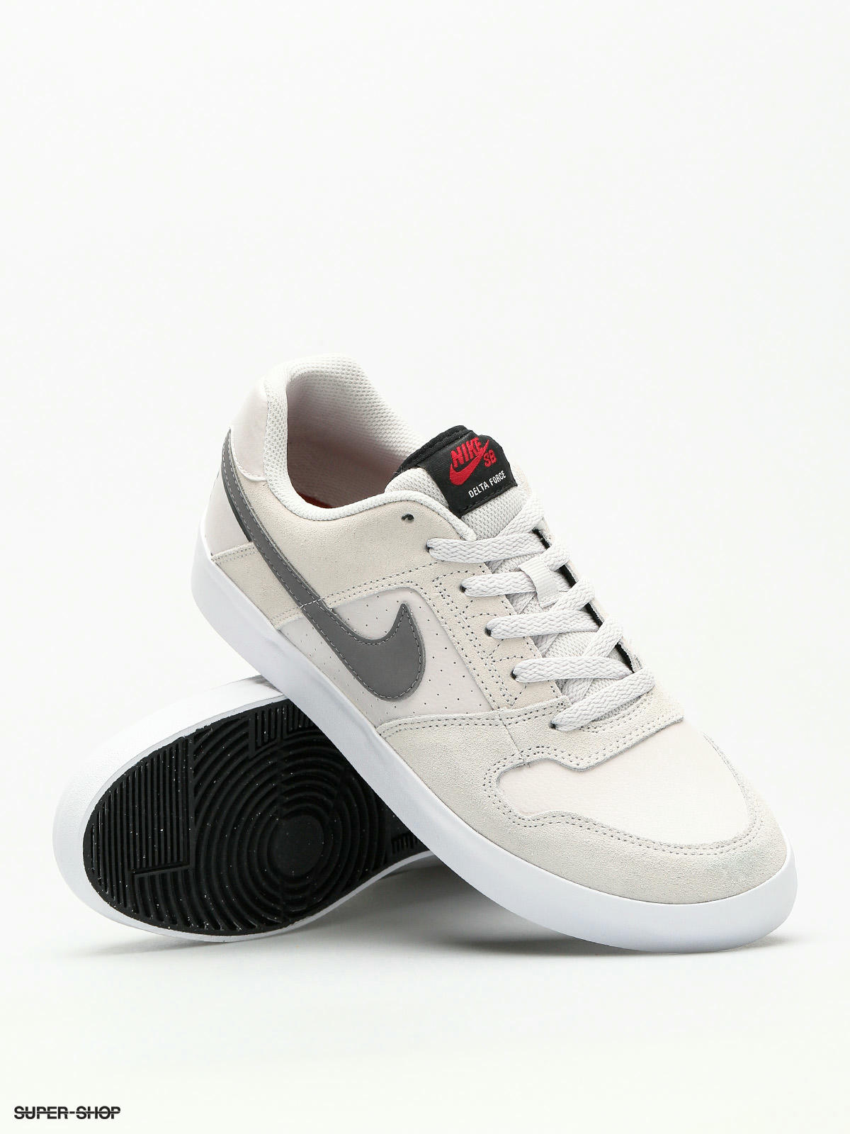 Nike SB Shoes Sb Delta Force Vulc vast grey gunsmoke black red crush