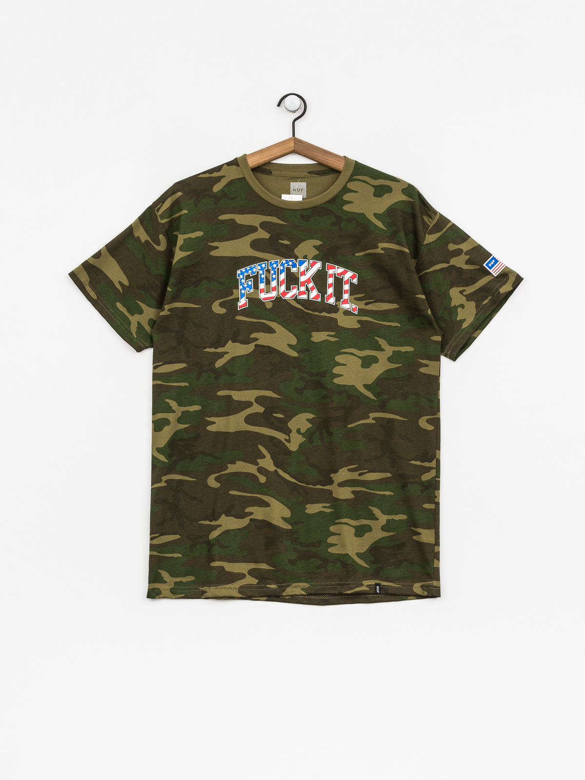 woodland camo flag hoodie
