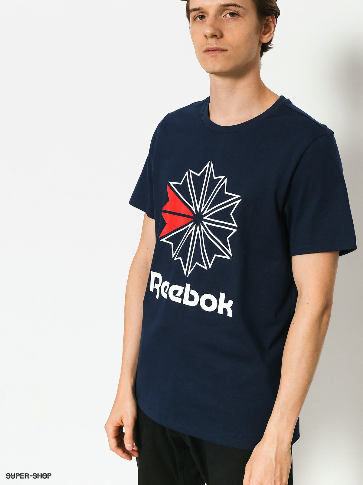 red reebok shirt