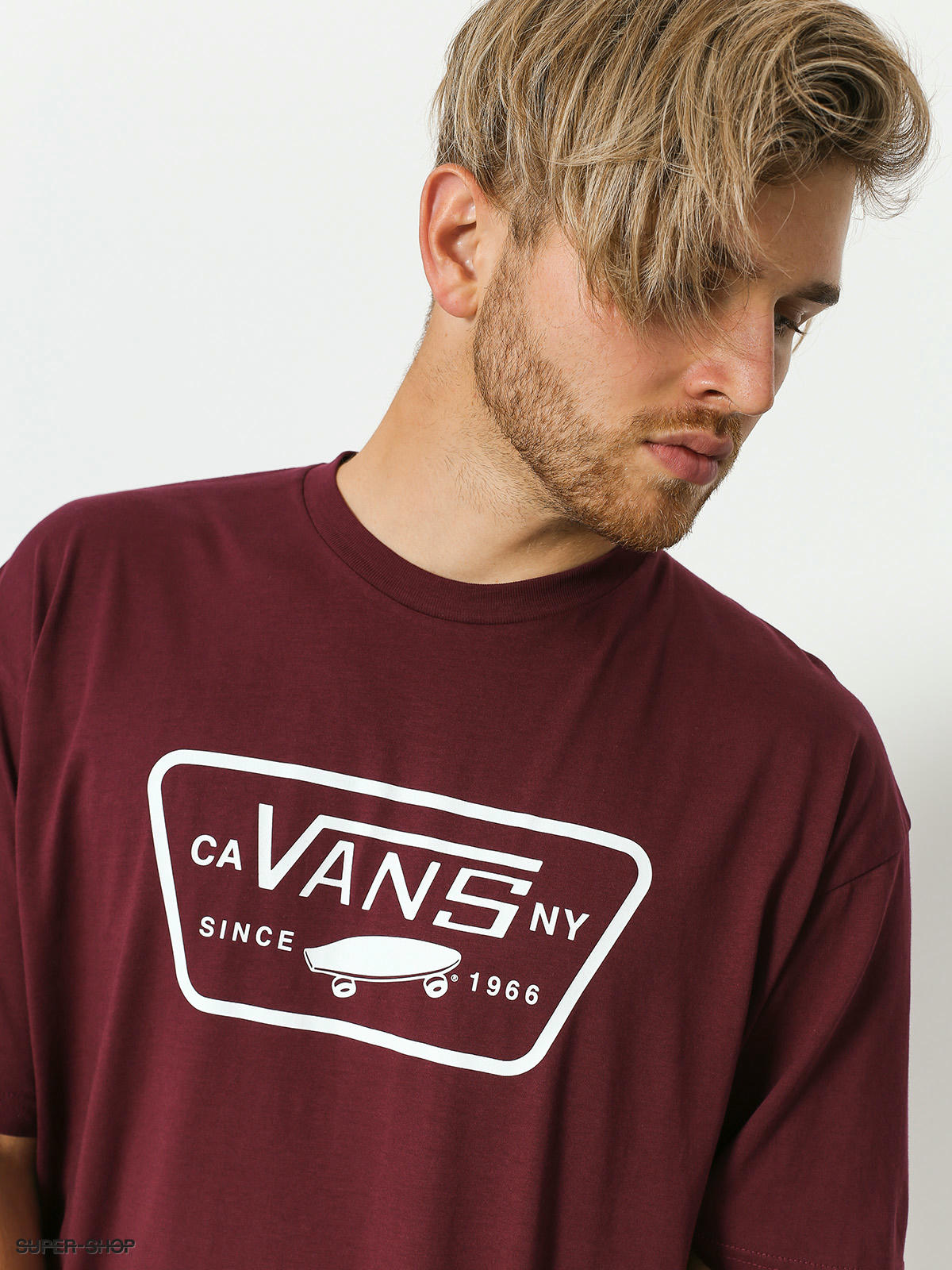 vans maroon shirt