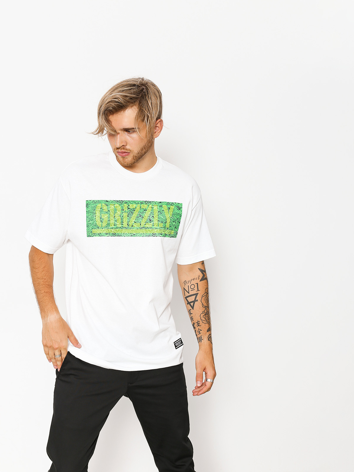 Grizzly Griptape T-shirt Fresh Cut Box Logo (white)