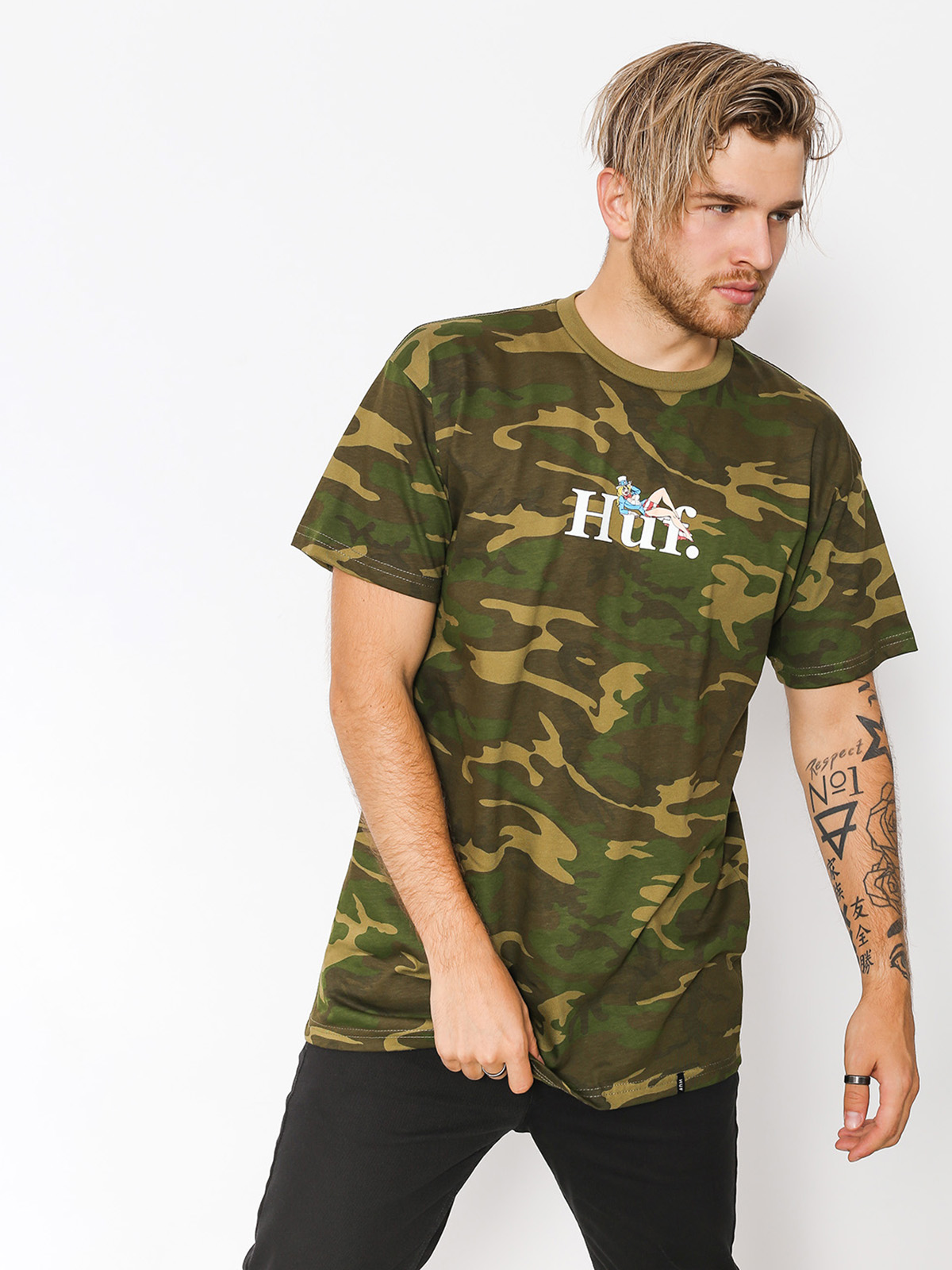 HUF T-shirt Miss America (woodland camo)
