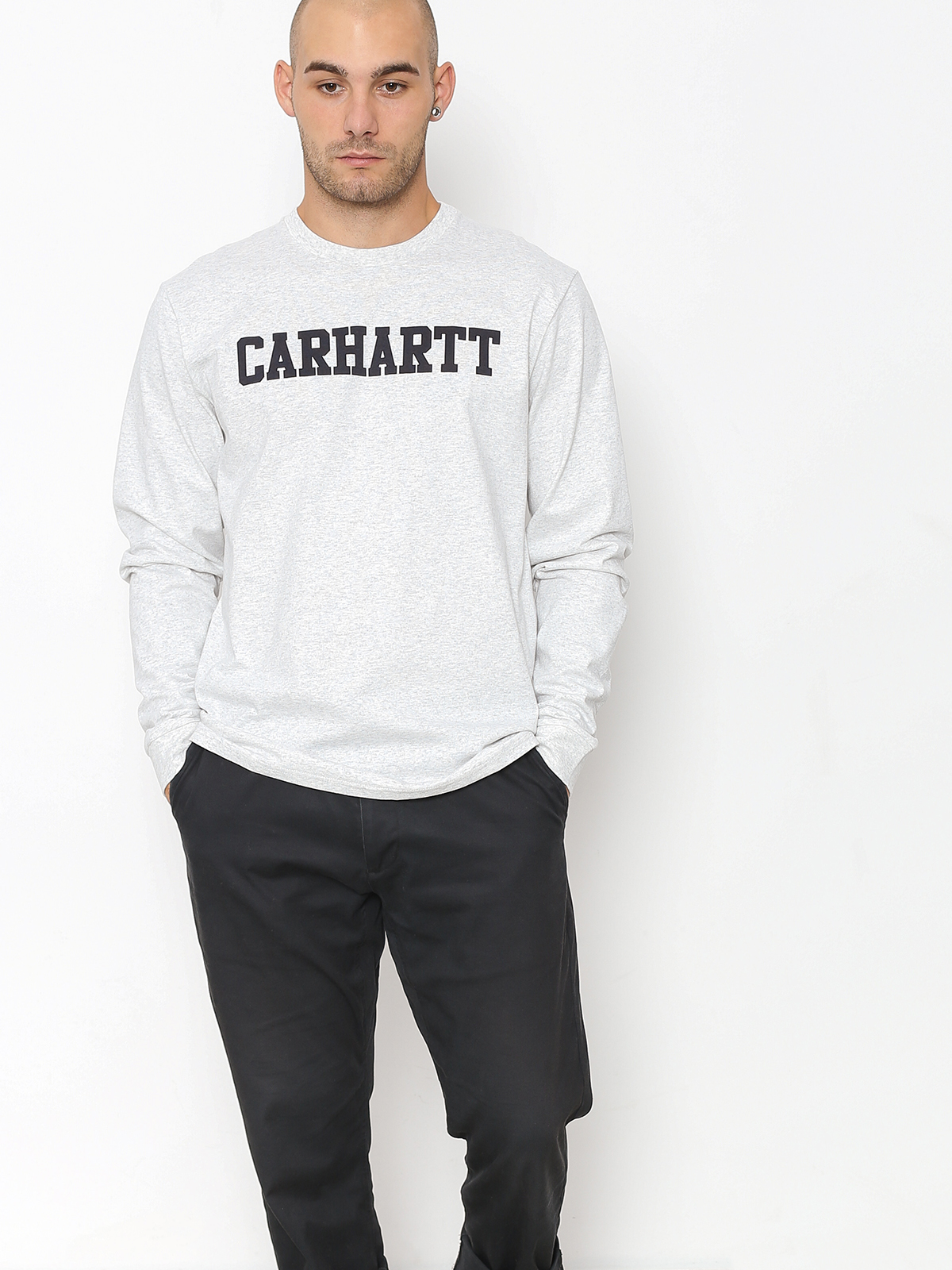 Carhartt WIP Longsleeve College (ash heather/dark navy)