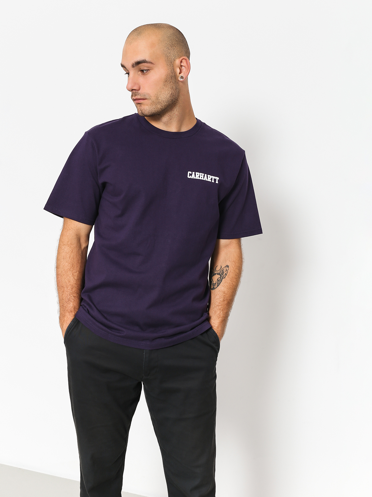 College Script Carhartt WIP T-shirt College Script - navy blue (lakers/white)