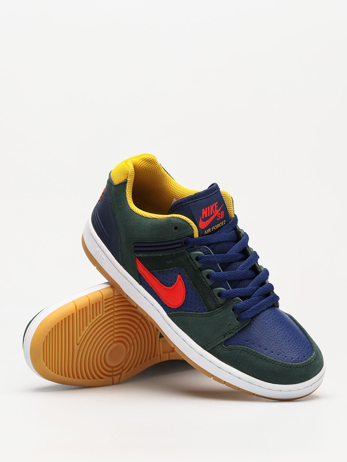 Nike SB Shoes Sb Air Force II Low (midnight green/habanero red blue void)