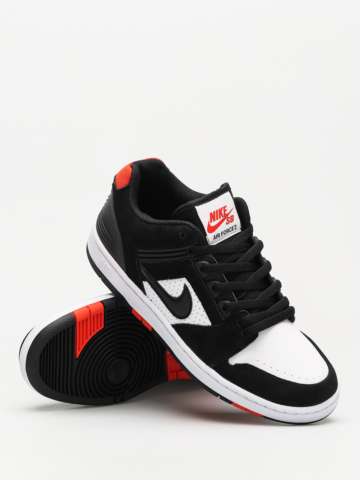 Nike sb air force 2 cheap low black white habanero red