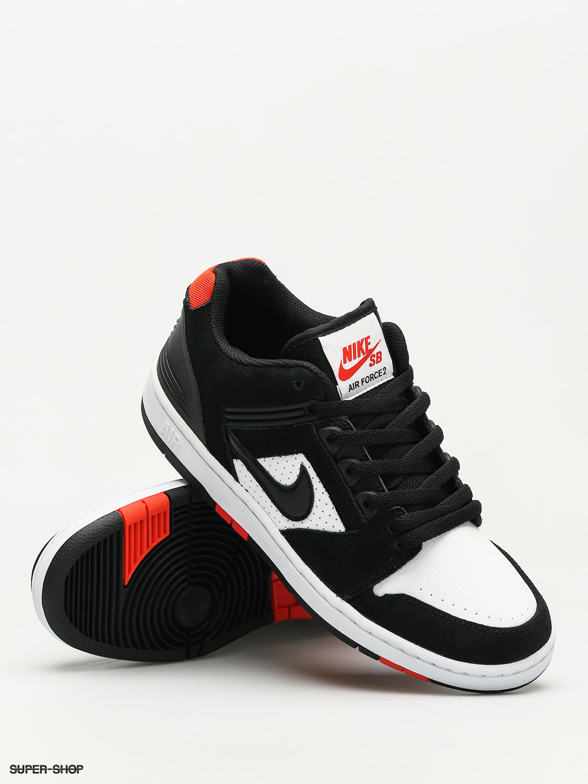once Aplicando Final Nike SB Shoes Sb Air Force II Low (black/black white habanero red)