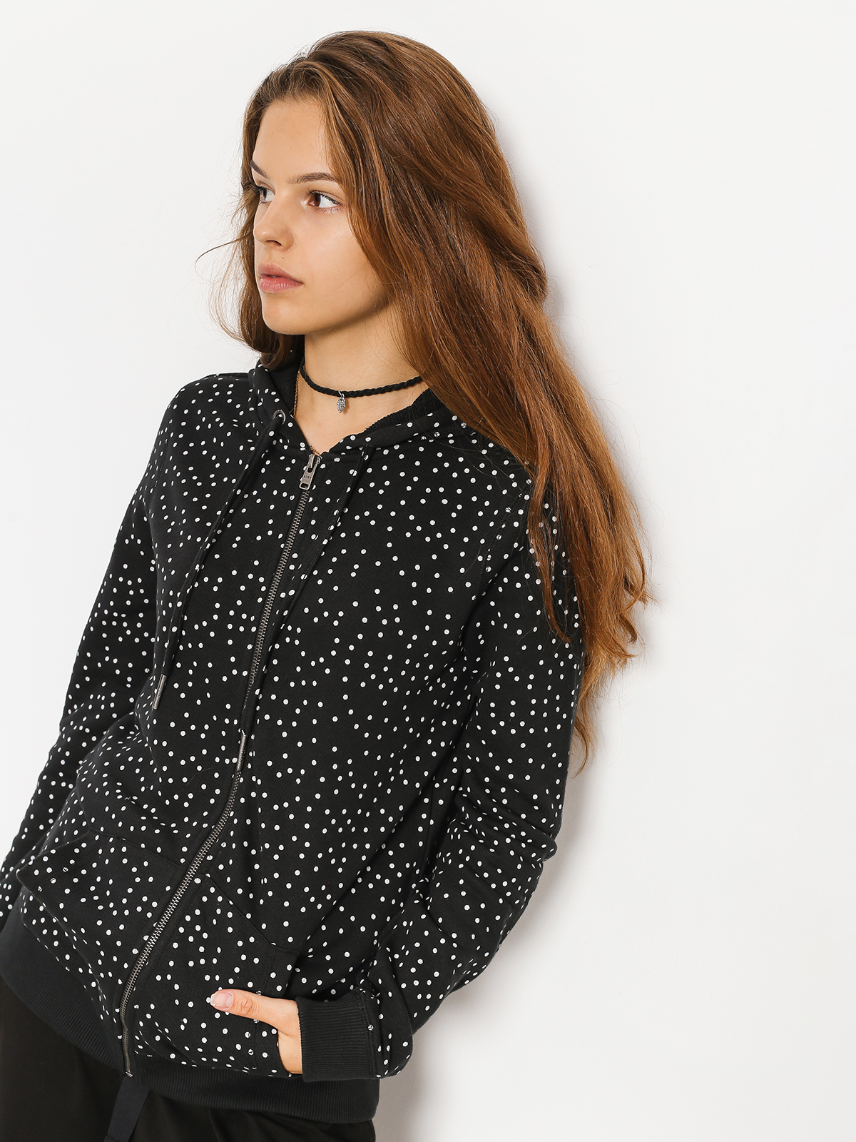 Roxy Hoodie Trippin Printed HD Wmn (true black dots for)