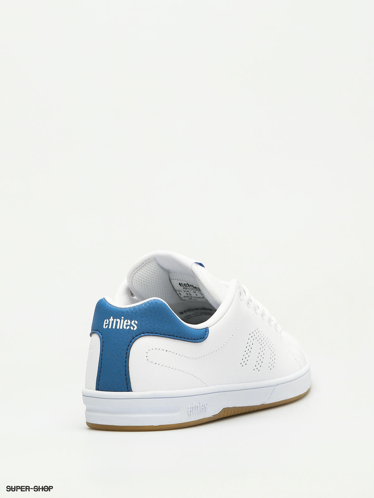 white and blue etnies