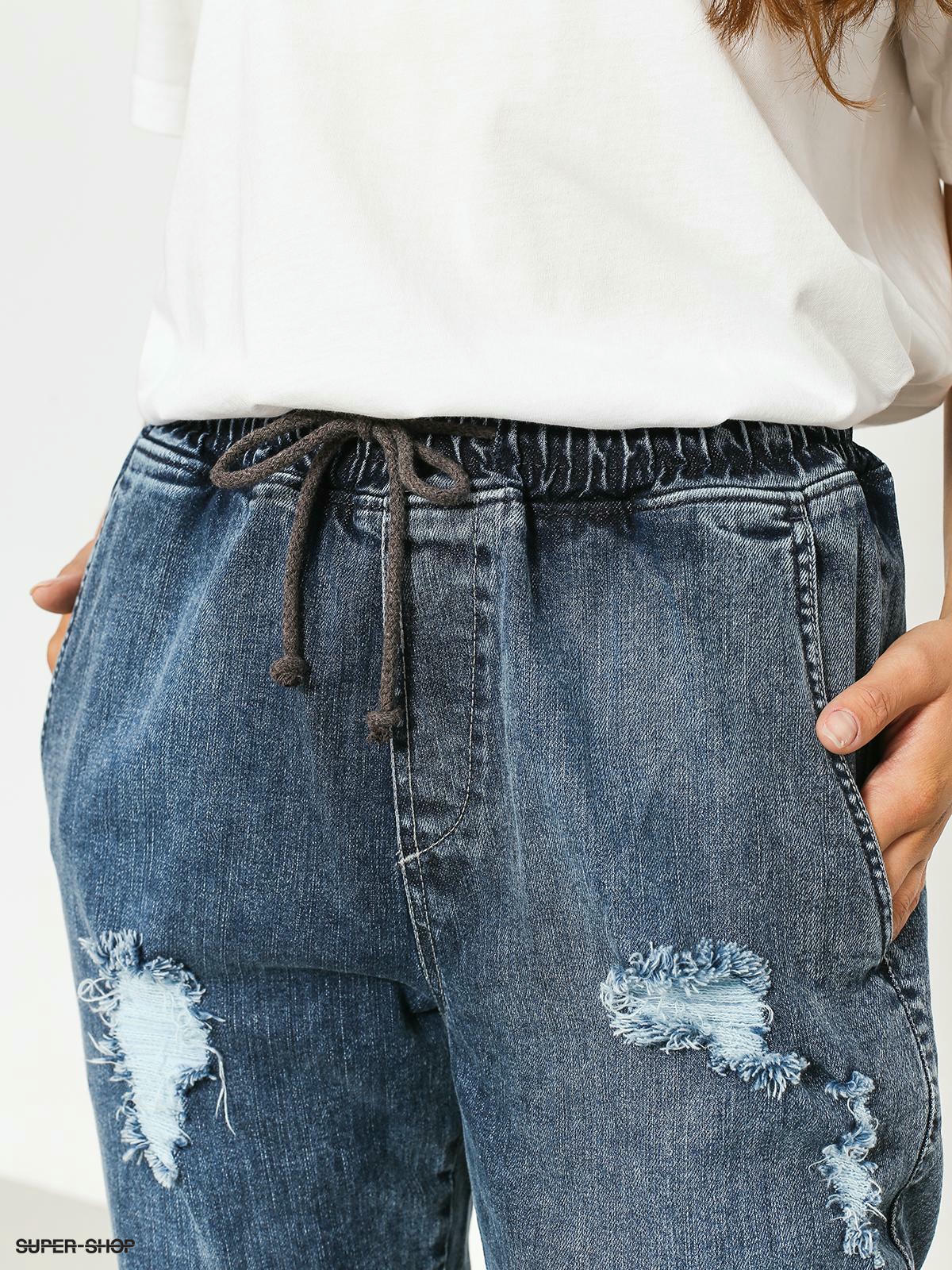 blue jean jogger pants