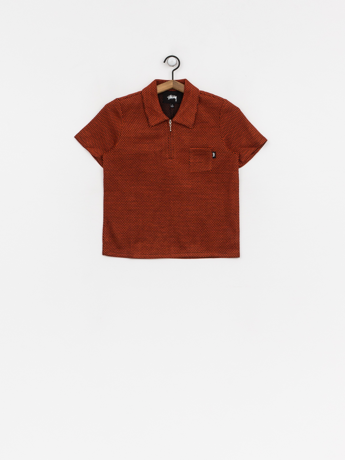 Stussy Polo t-shirt Faye S Sl Zip Collar Wmn (orange)