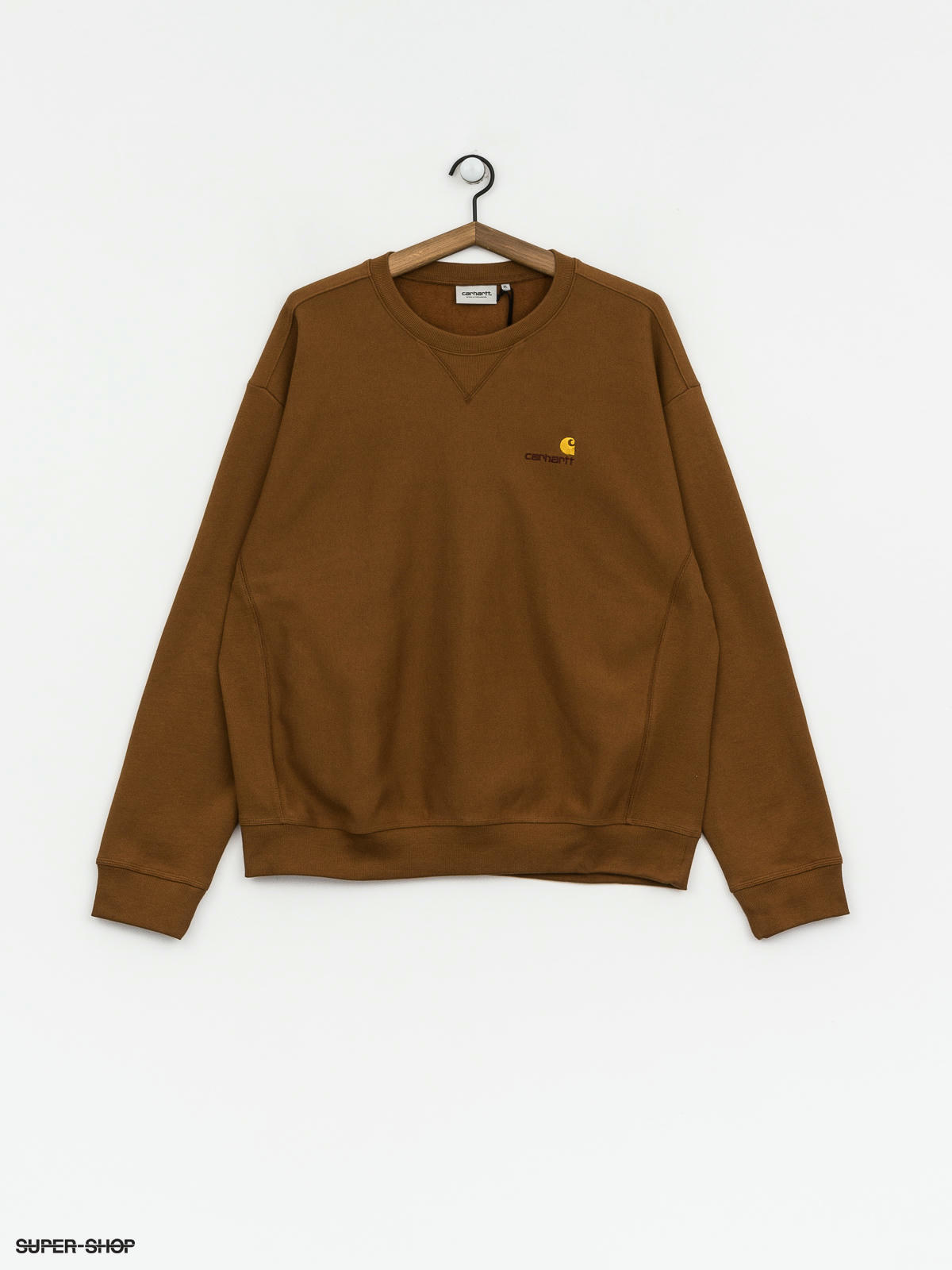 Carhartt Sweatshirt Hoodie Size Large Mocha Brown Sleeve Spell Out –  Throwback Vault