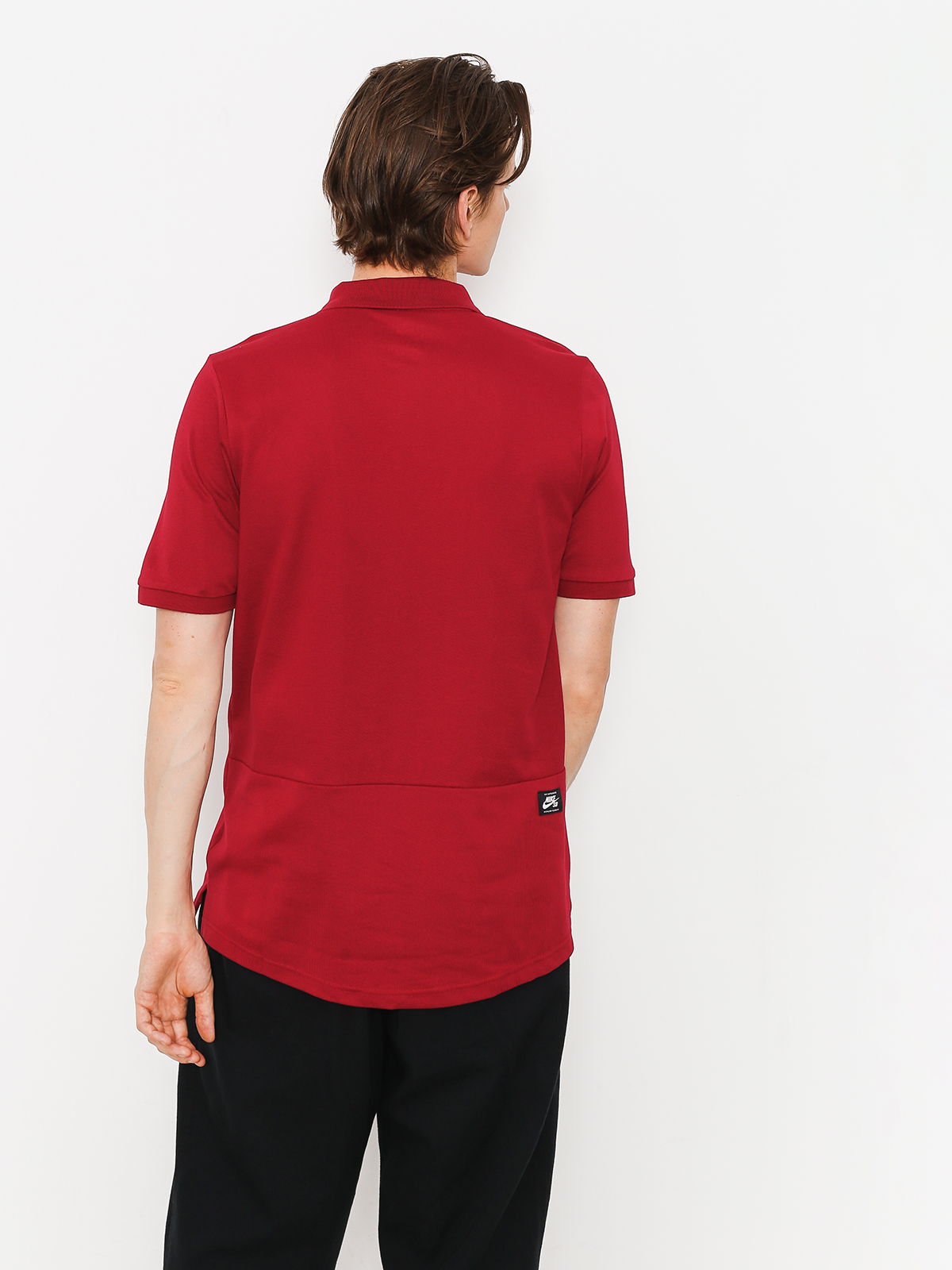 Nike SB Polo t-shirt Sb Dri Fit Pique (red crush/white)